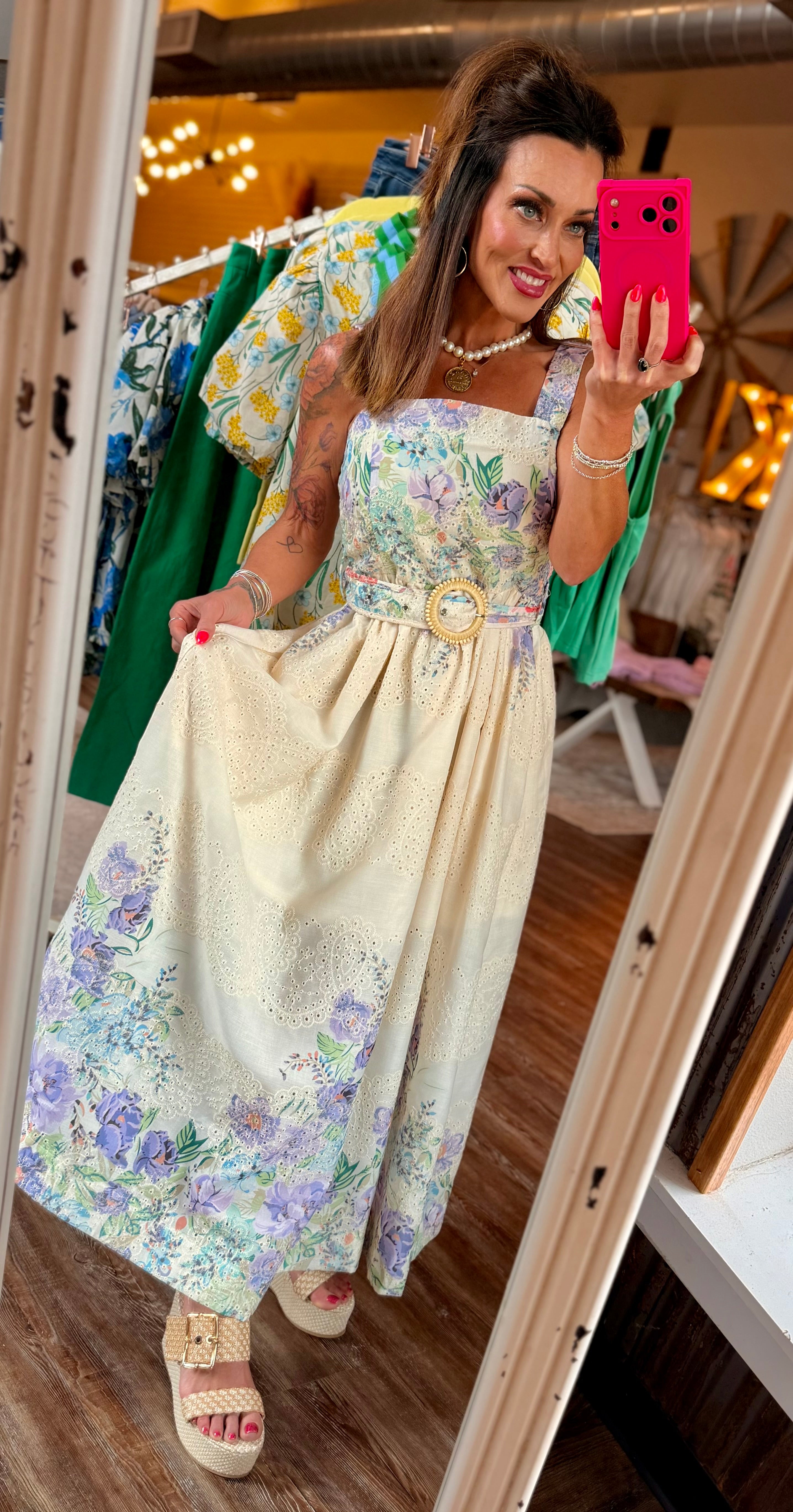 Spring Easy Belted Midi Dress