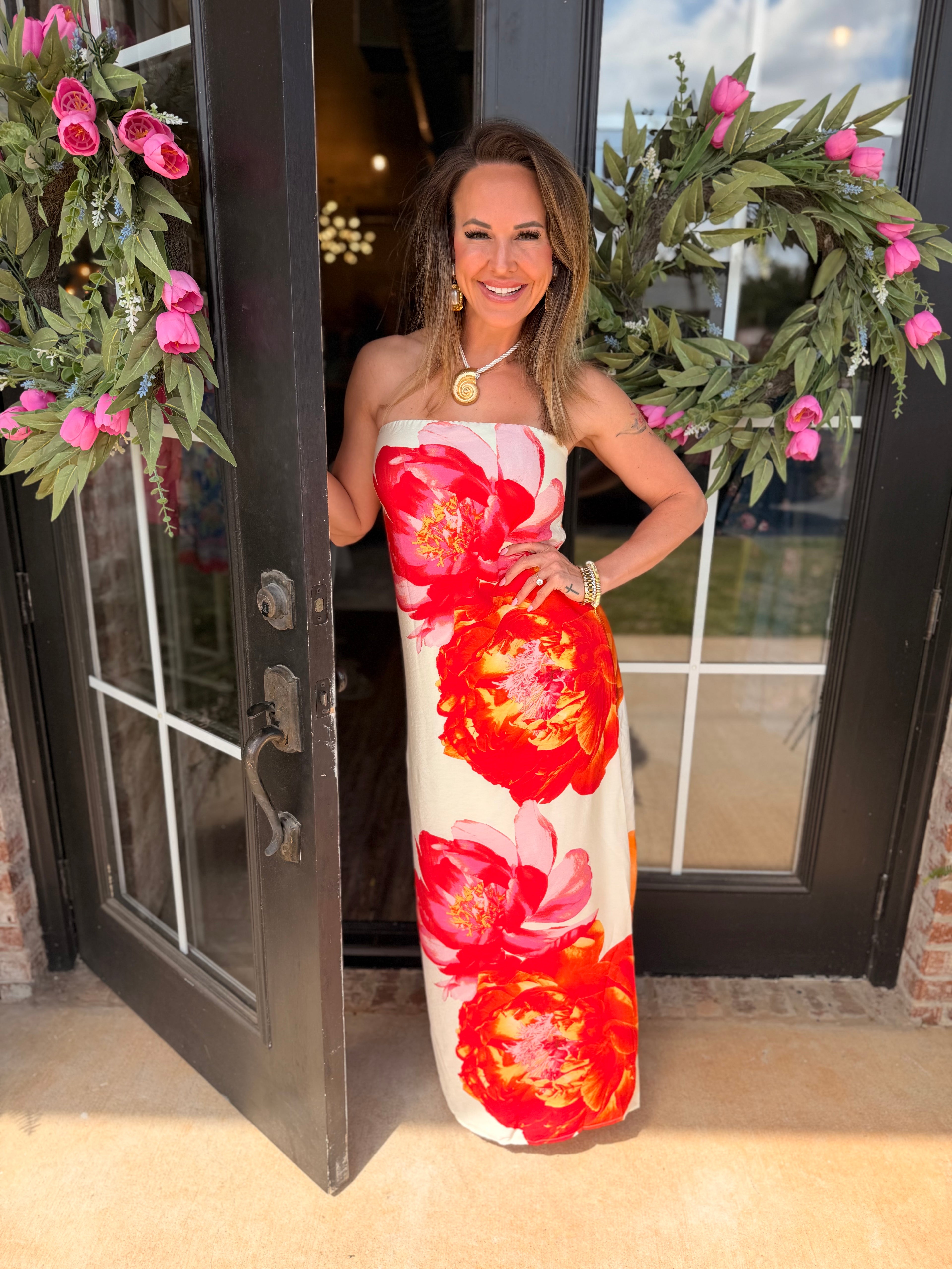 Summer Breeze Tie-back Strapless Maxi