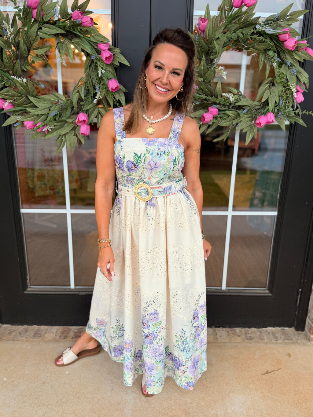 Spring Easy Belted Midi Dress