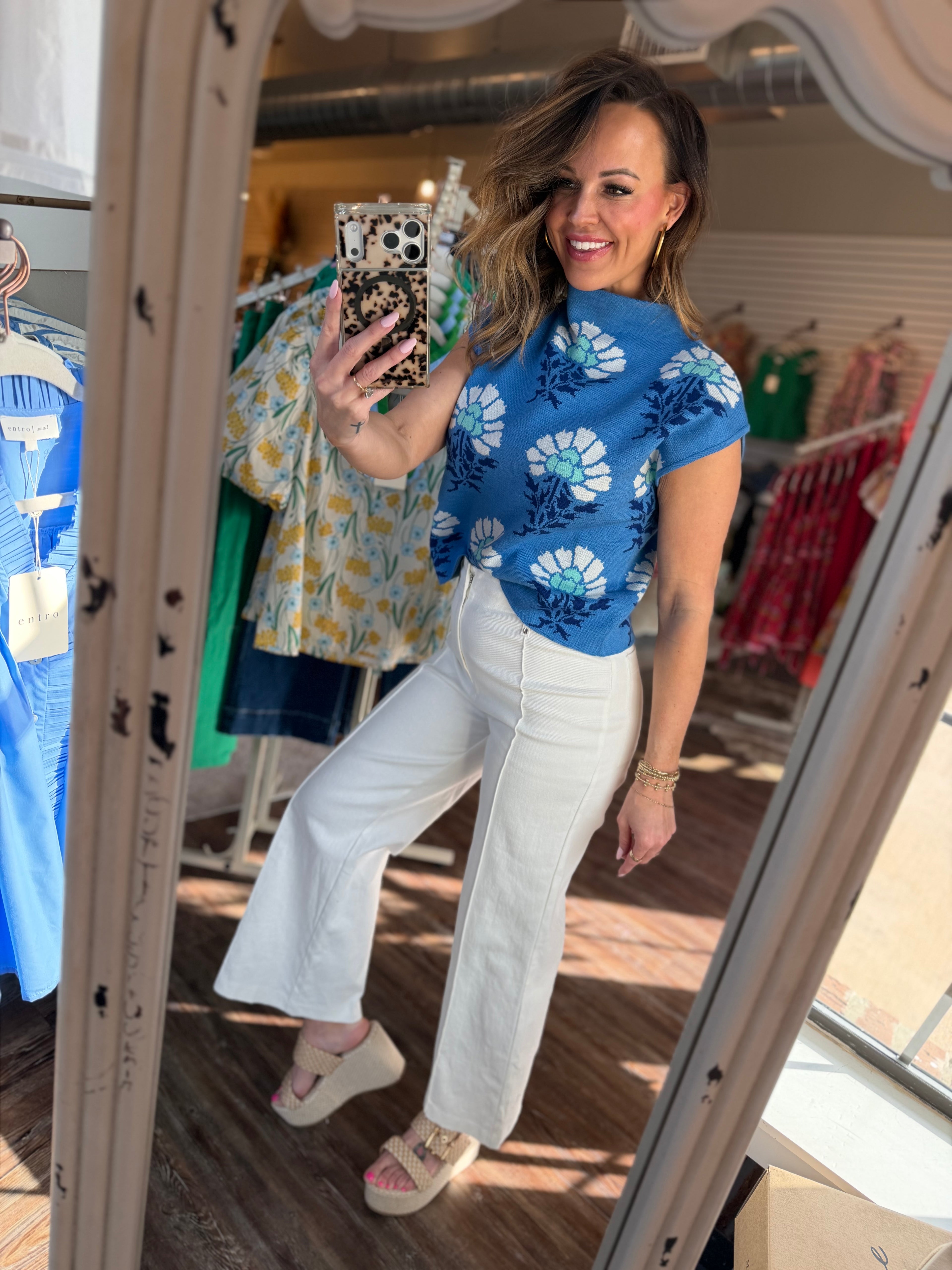 Flower of the Sea Top in Blue