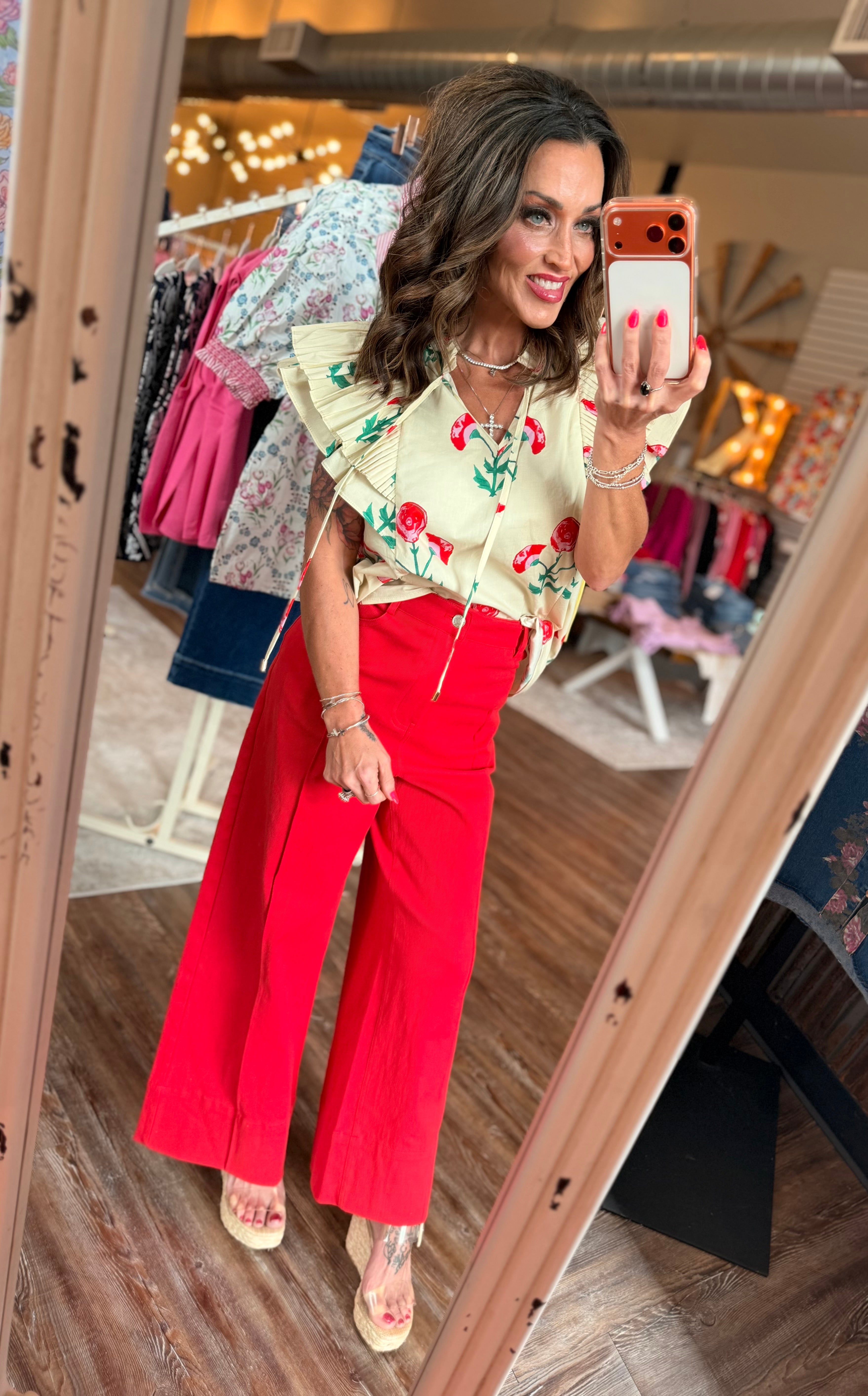 Peony Please Flutter Sleeve Blouse