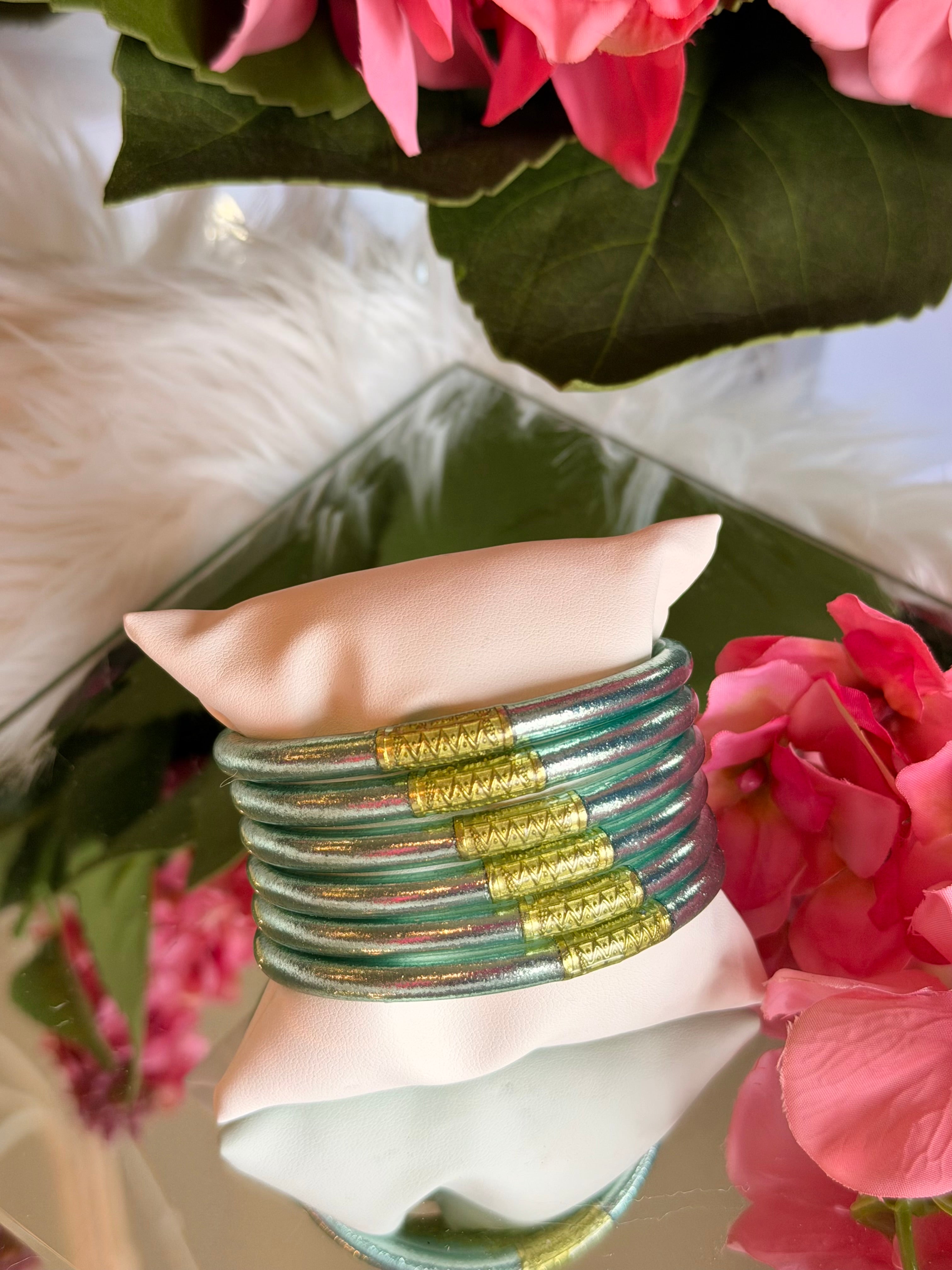 BuDhaGirl All Weather Bangles (6) in Mint