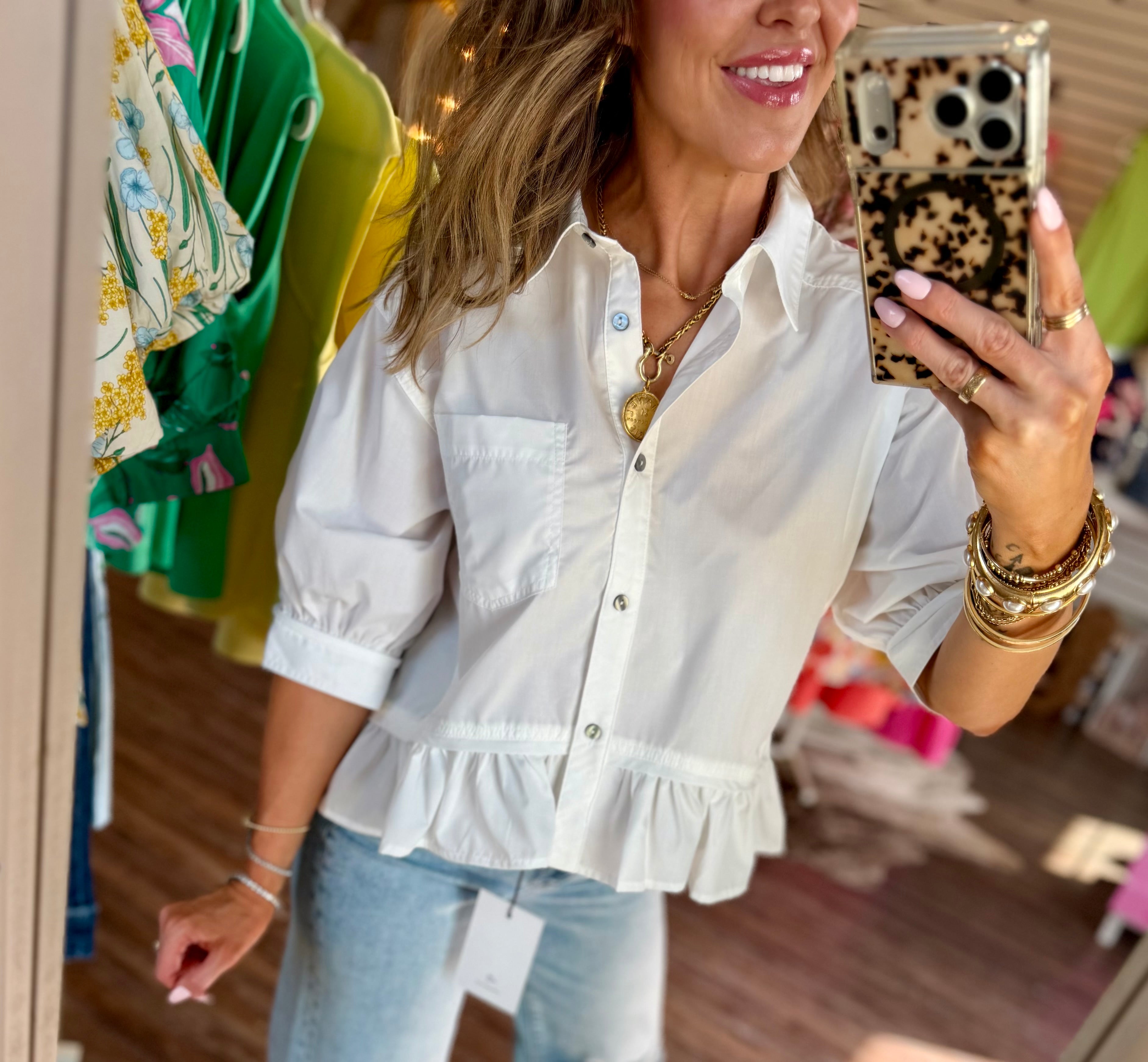 Classy Ruffle Button up Blouse