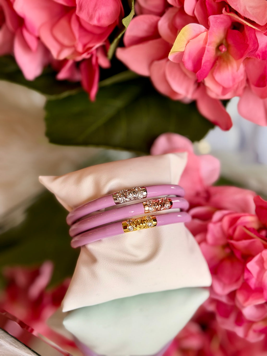 BuDhaGirl Three Kings All Weather Bangles (3) in Lilac