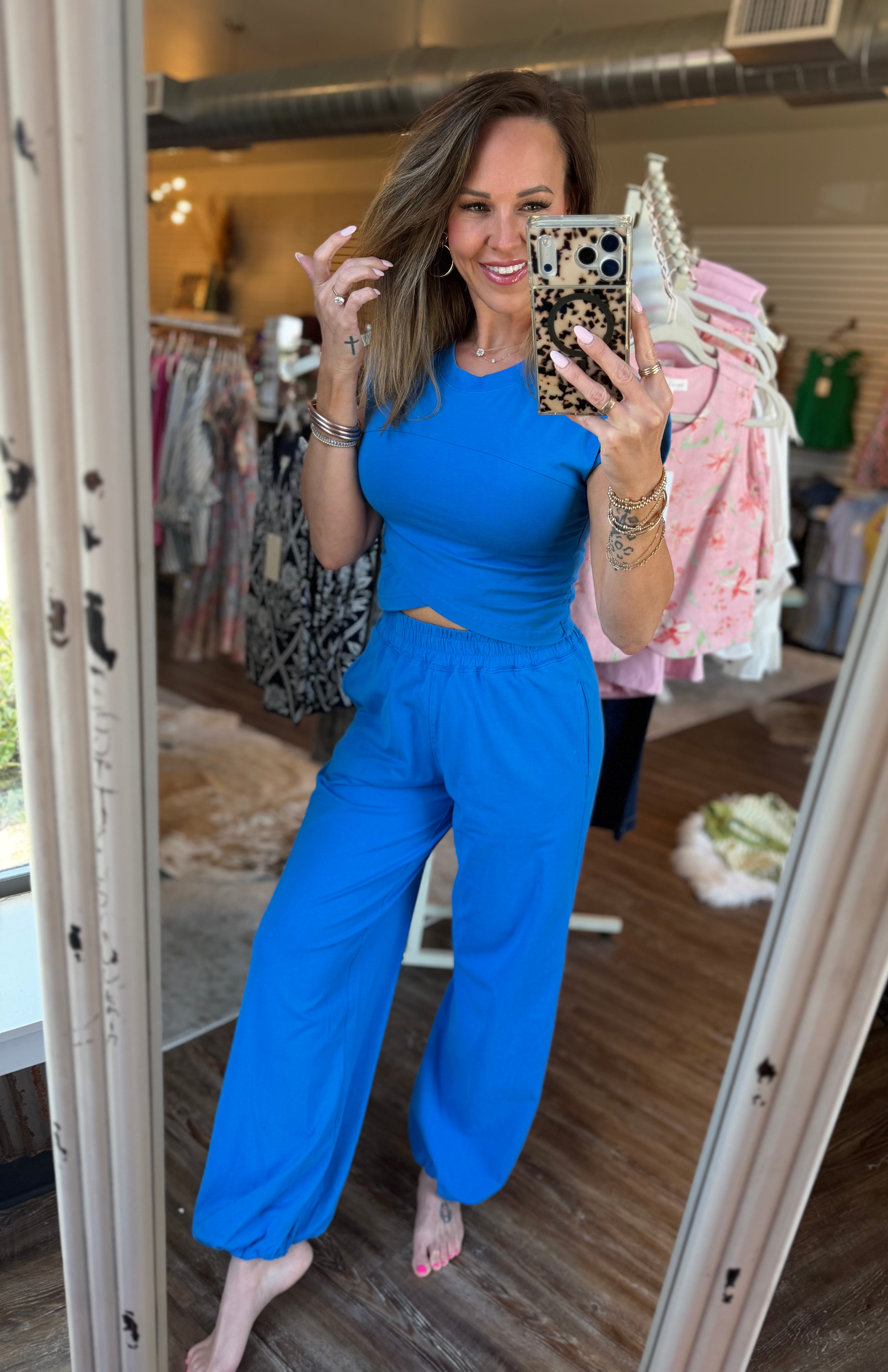 Dreamin of Geenie Pant Set in Royal