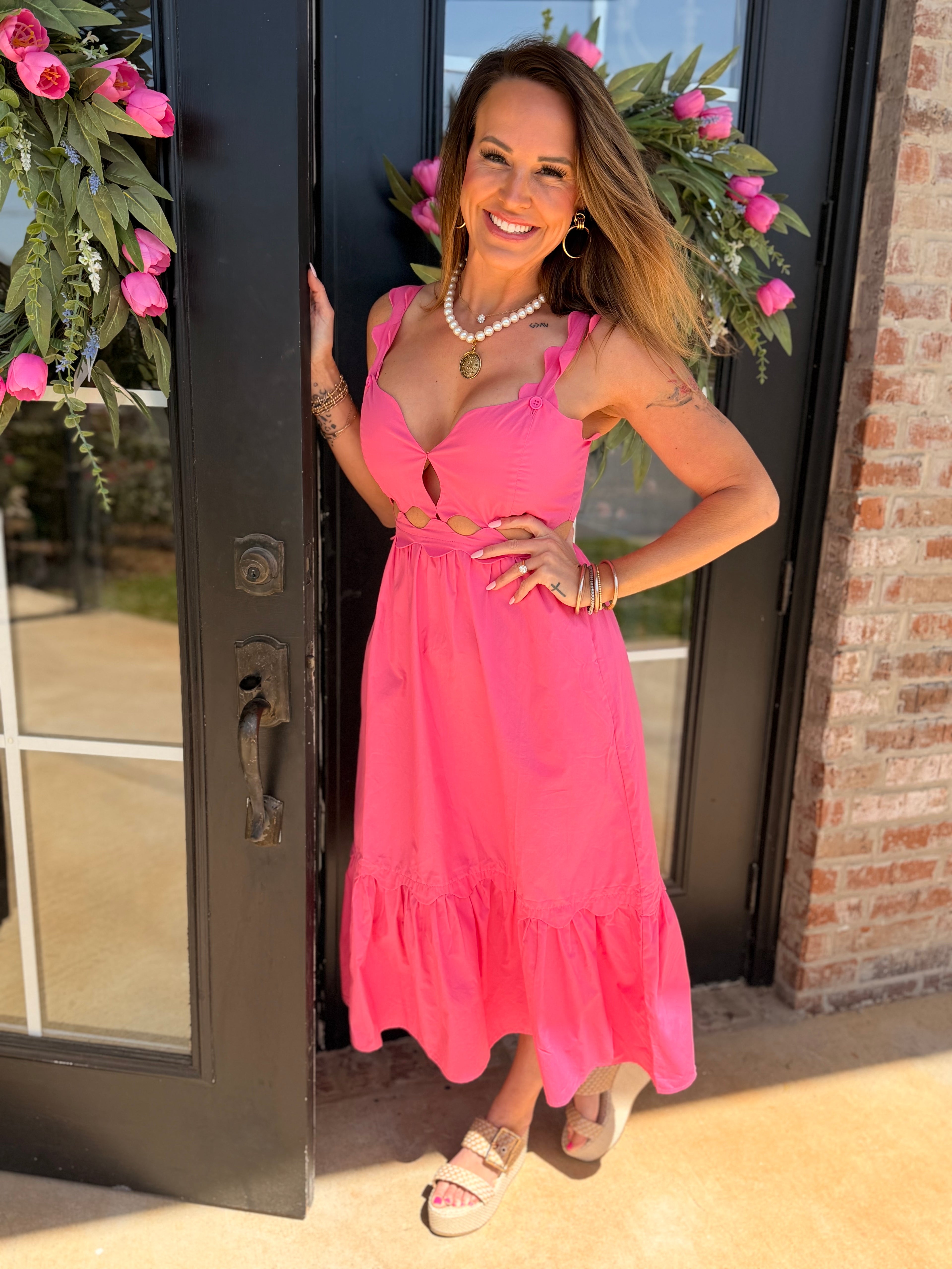 Fiesta Pink Midi Dress
