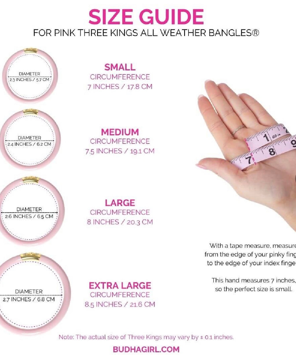 BuDhaGirl Three Kings All Weather Bangles (3) in Pink