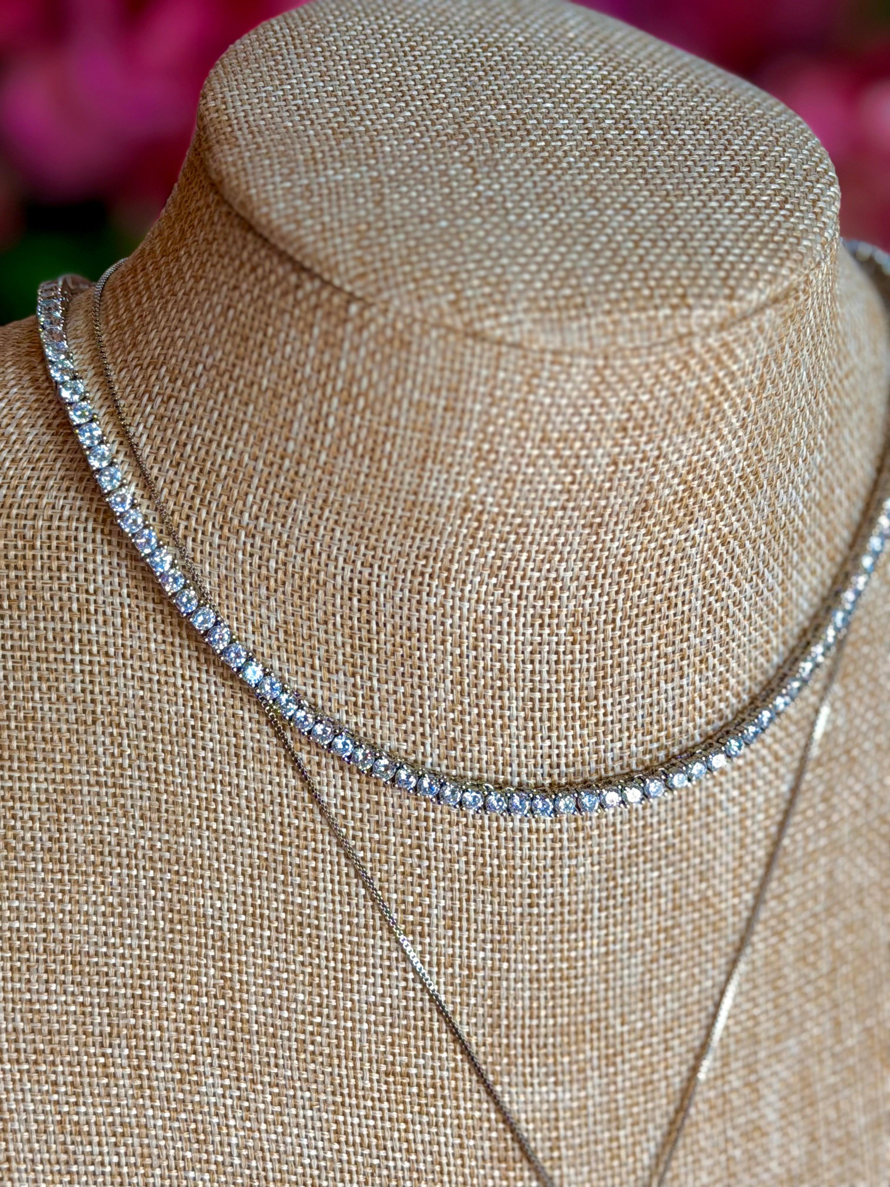 Landman Rhinestone Collar Necklace SILVER