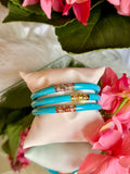 BuDhaGirl Three Kings All Weather Bangles (3) in Turquoise