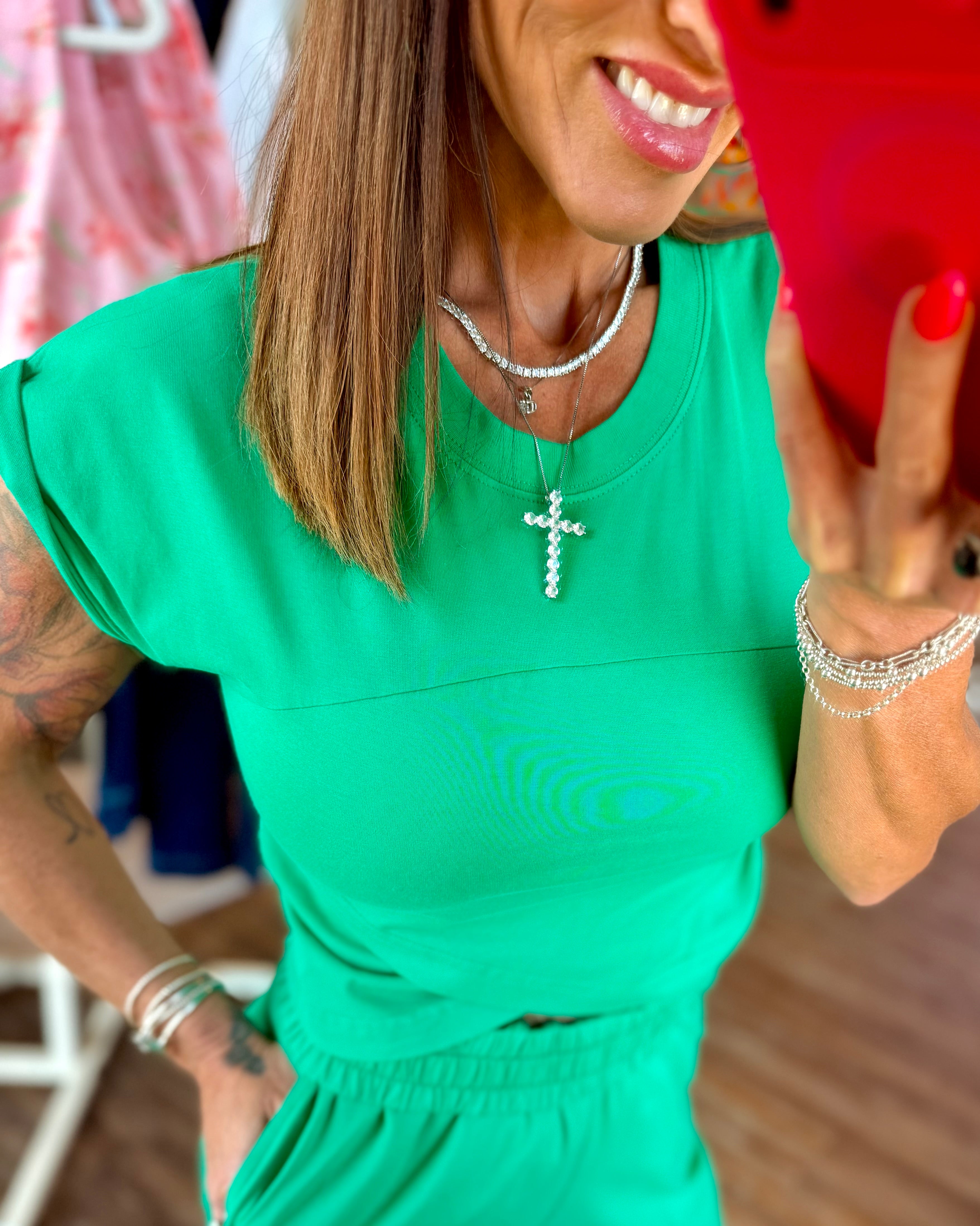Dreamin of Geenie Pant Set in Emerald