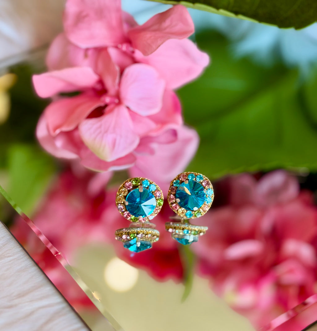 Rhinestone Post Back Earrings