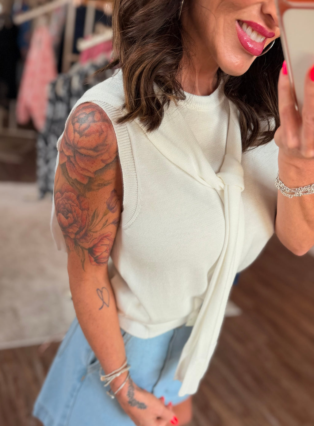 Ivory scarf top
