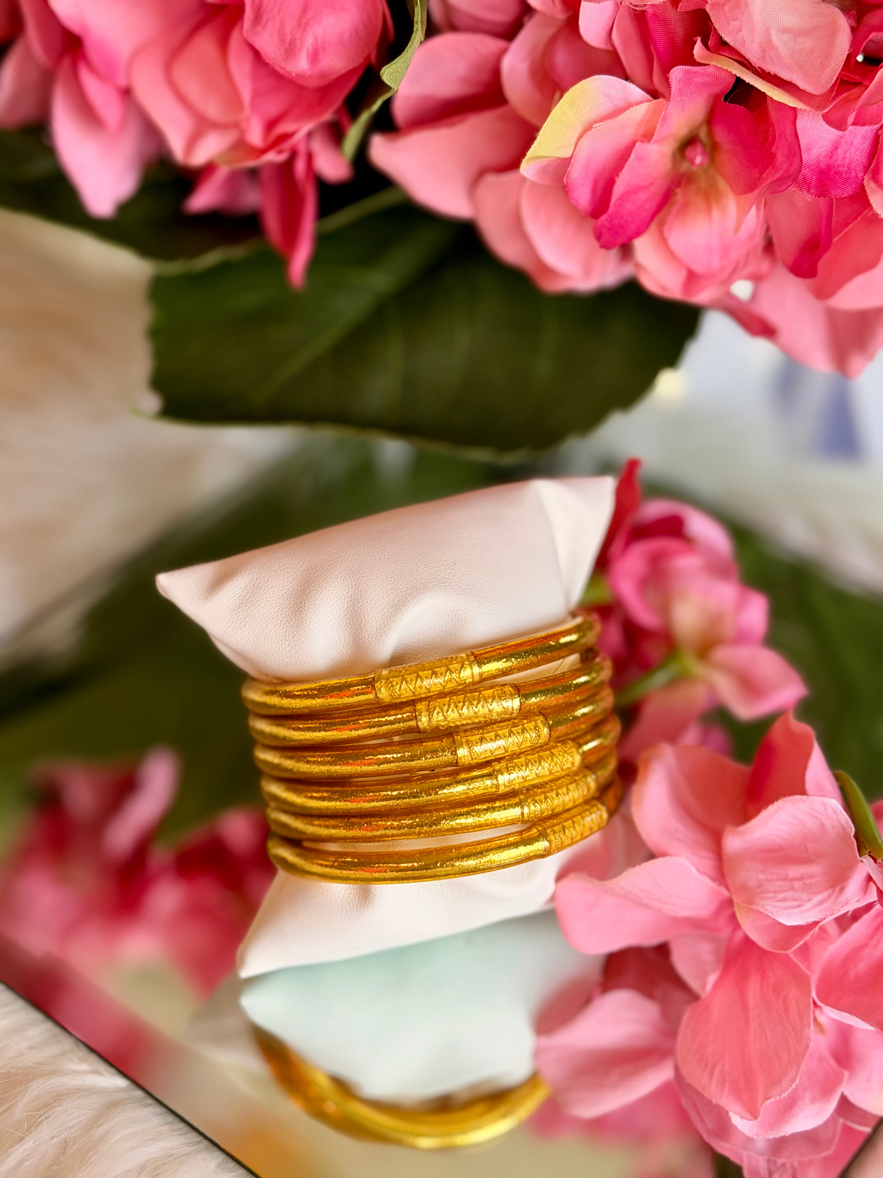 BuDhaGirl All Weather Bangles (6) in Gold