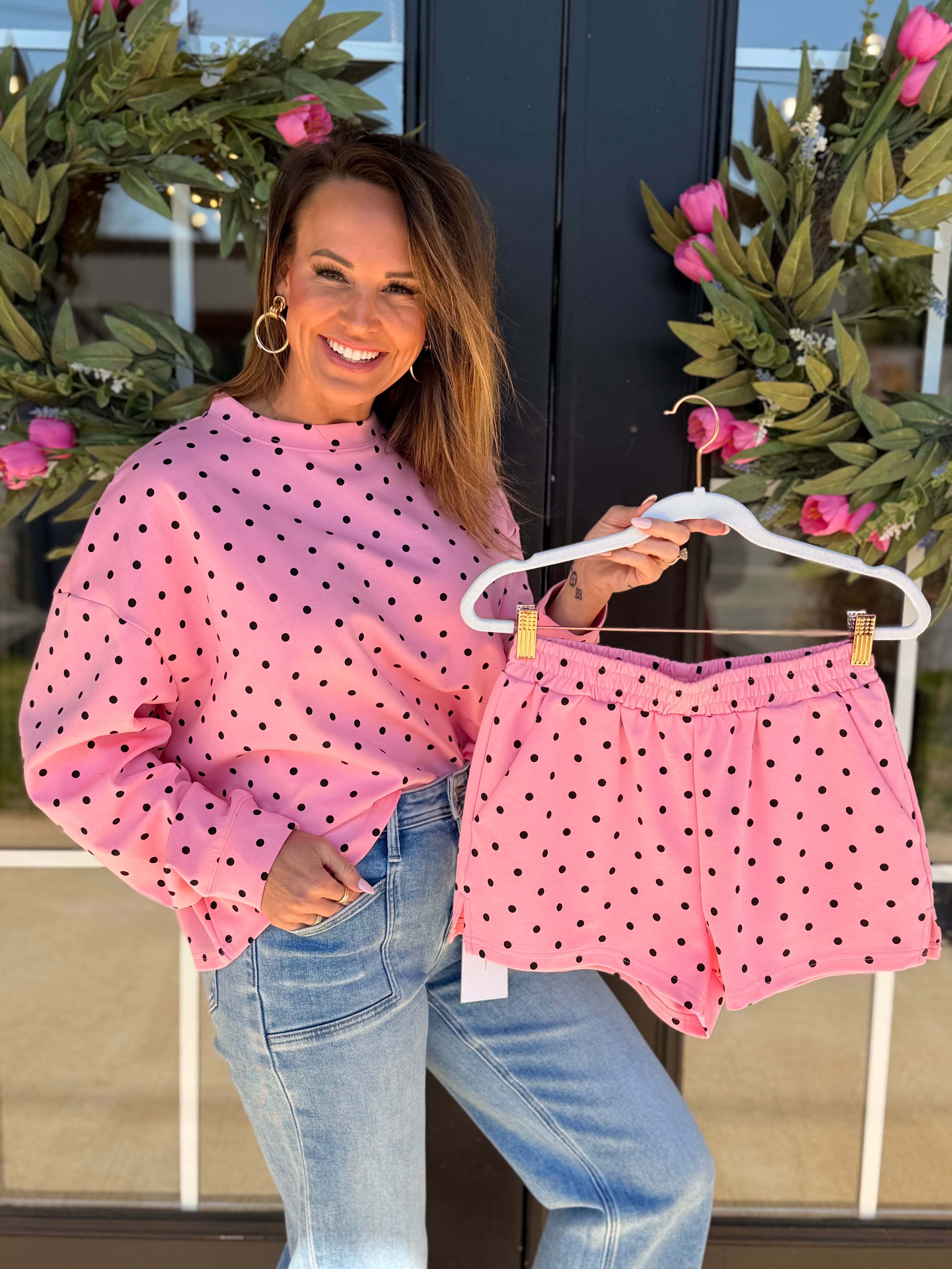 Polka Dot Scuba Short Set