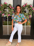 Summer Garden Ruffle Blouse