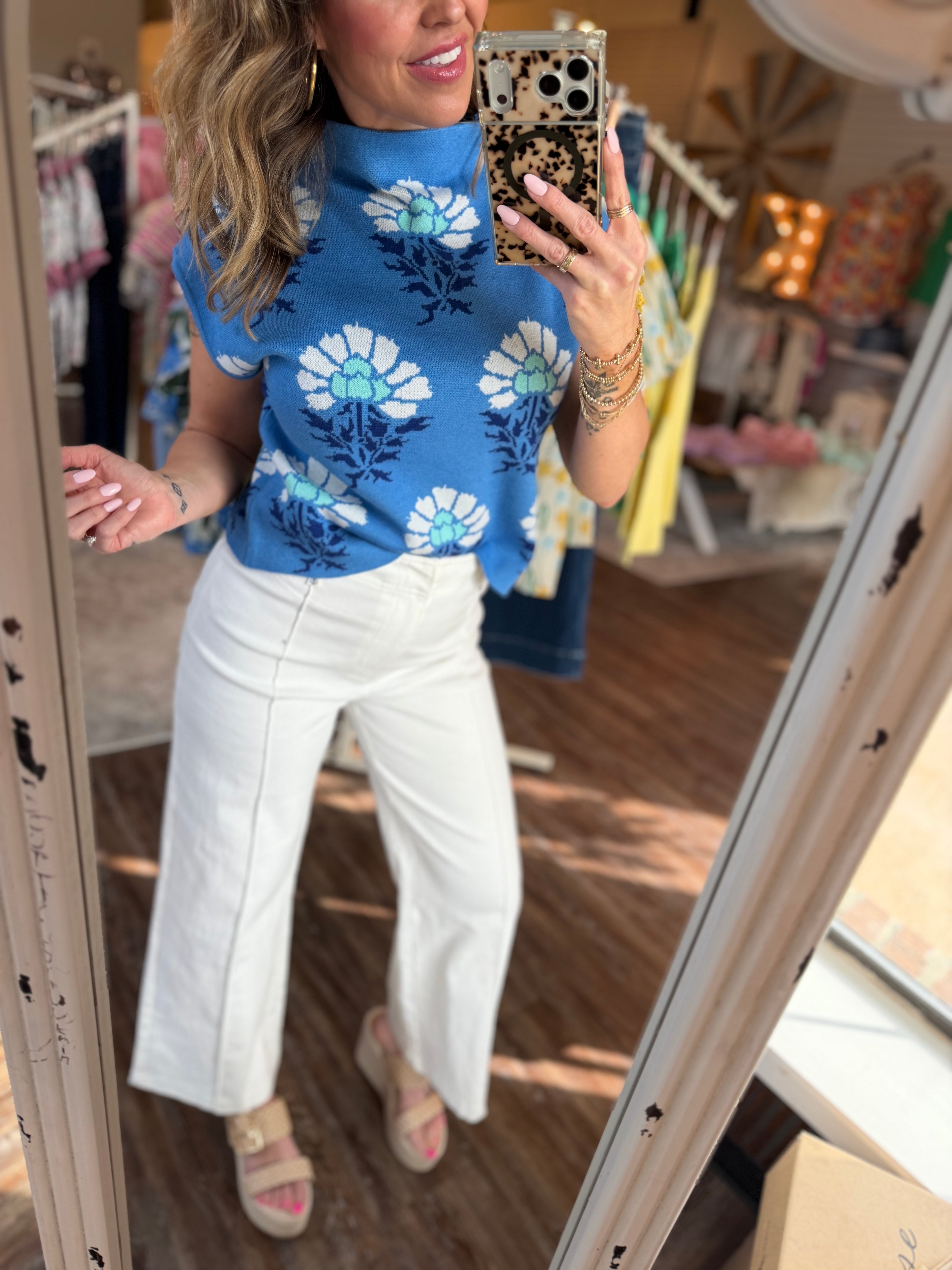 Flower of the Sea Top in Blue