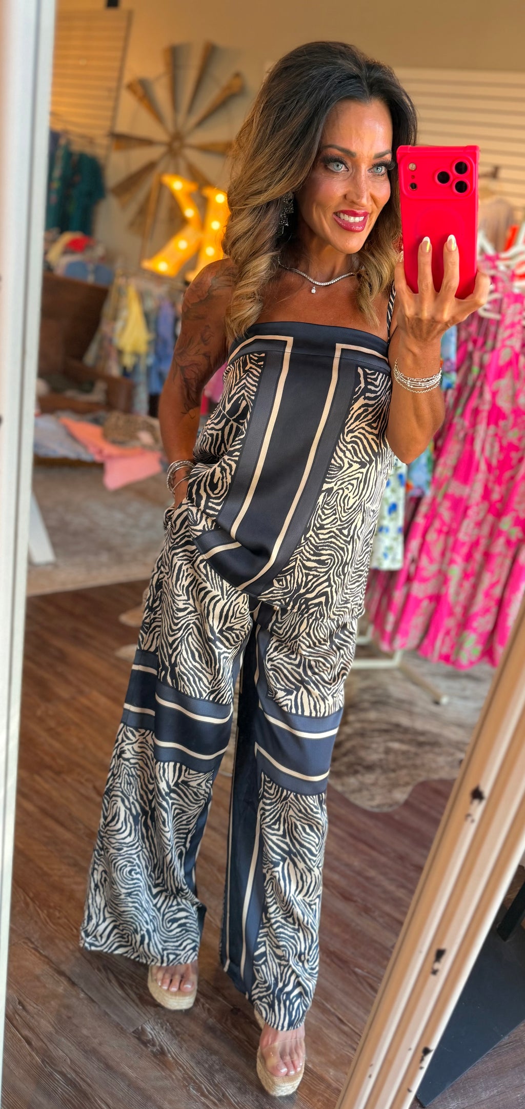 Wild About You Satin Set in Navy
