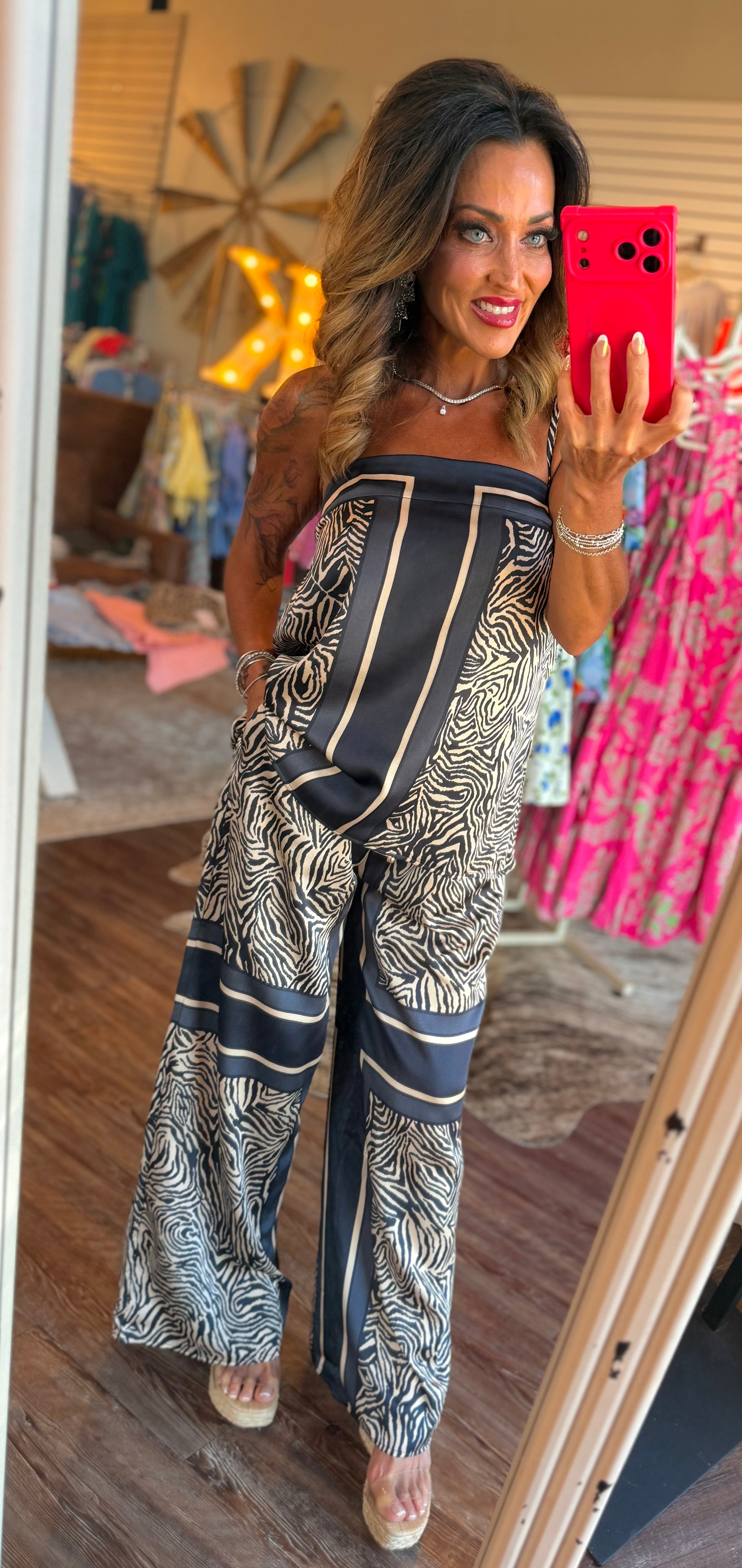 Wild About You Satin Set in Navy