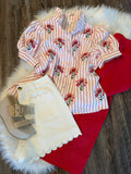 Pintuck Crop Pants in Red