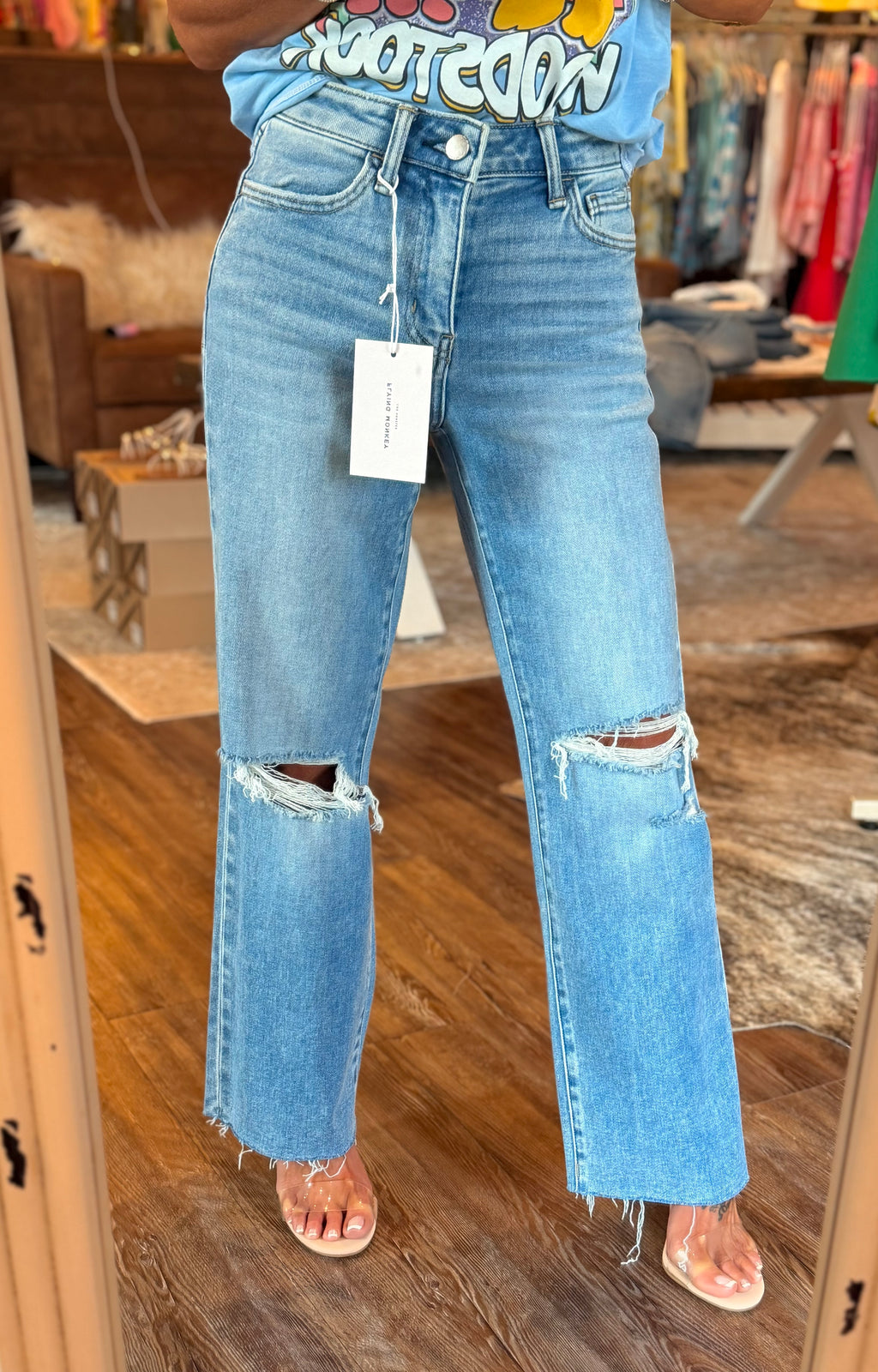 Flying Monkey Slim Wide Crop Denim