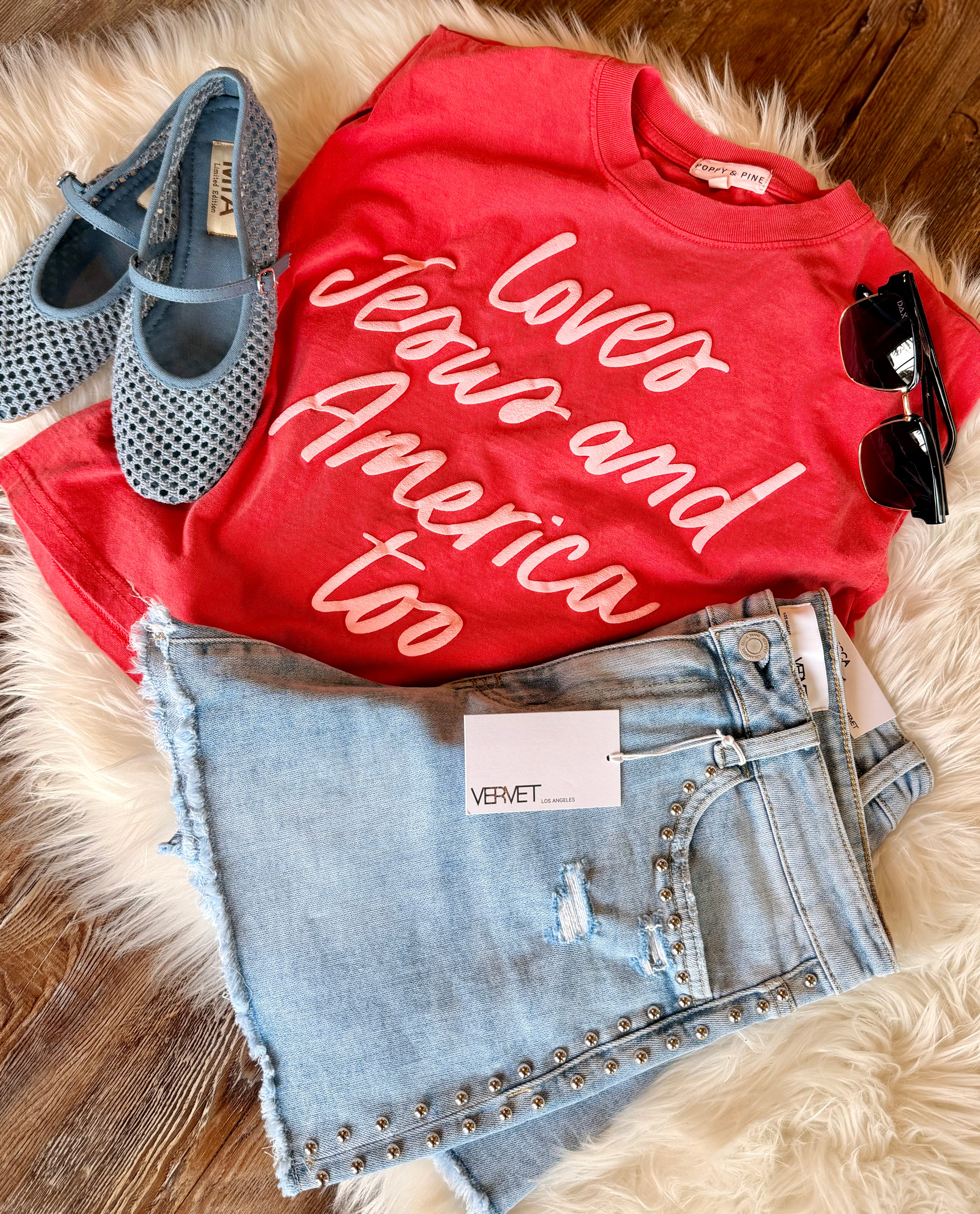 Jesus and America Too Tee