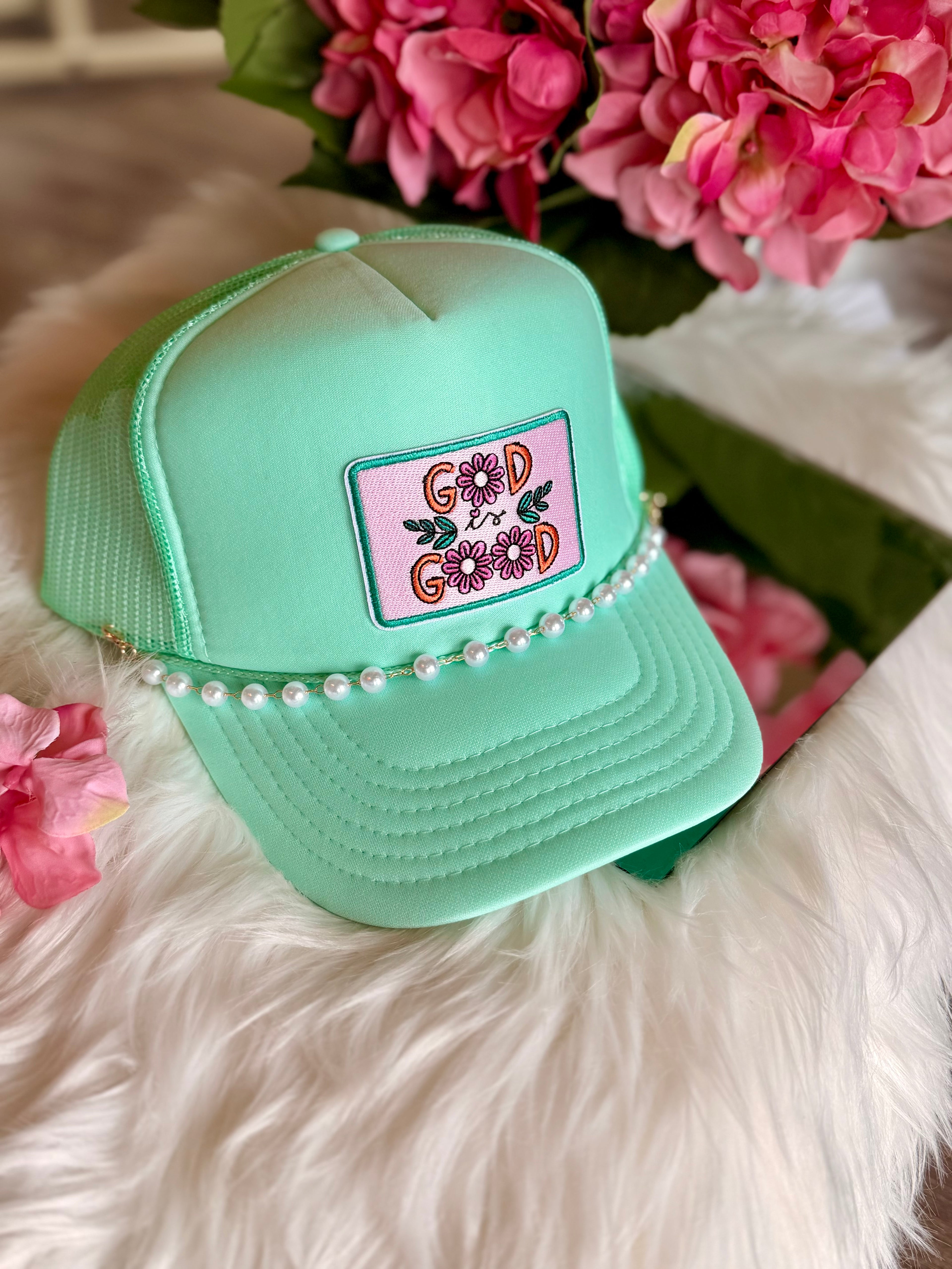 God is Good Trucker Hat with Chain