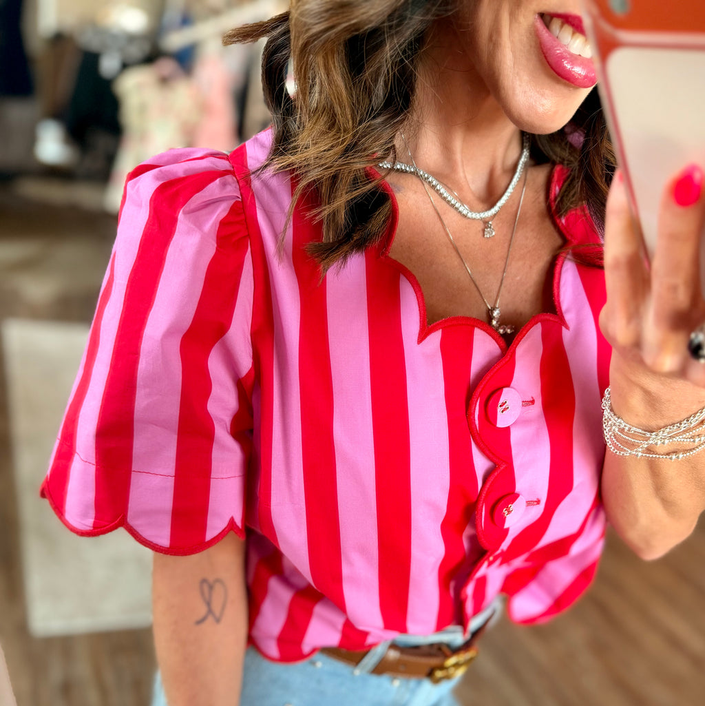 Style Your Happy Blouse in Red/Pink