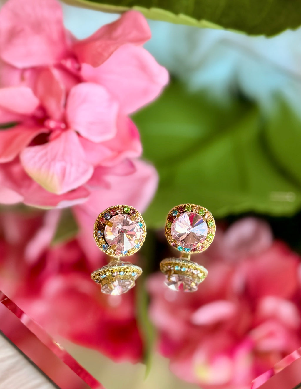 Rhinestone Post Back Earrings
