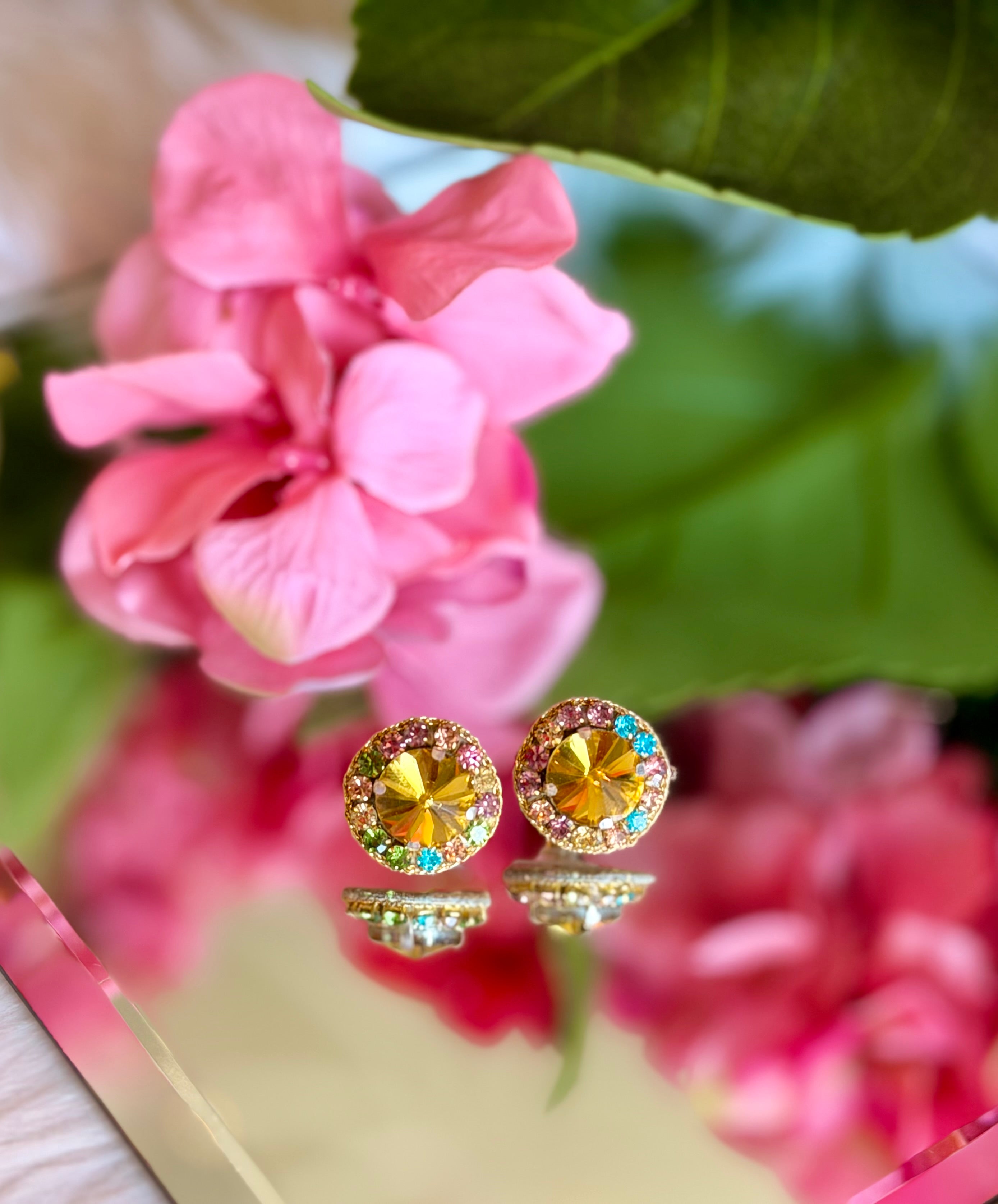 Rhinestone Post Back Earrings
