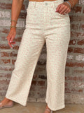 Ditsy Floral Crop Pant in Pink