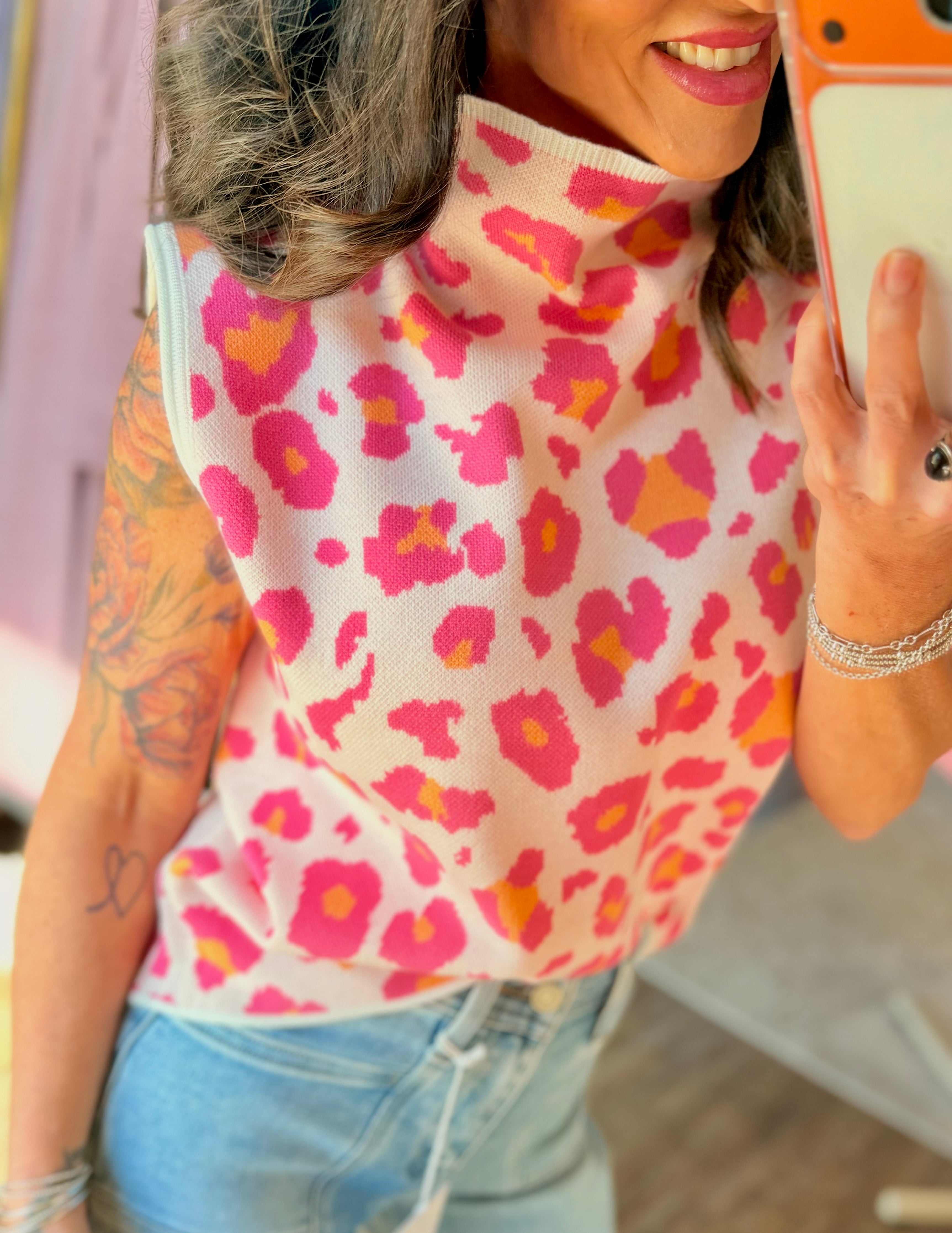 Wild About Color Mock Neck Top