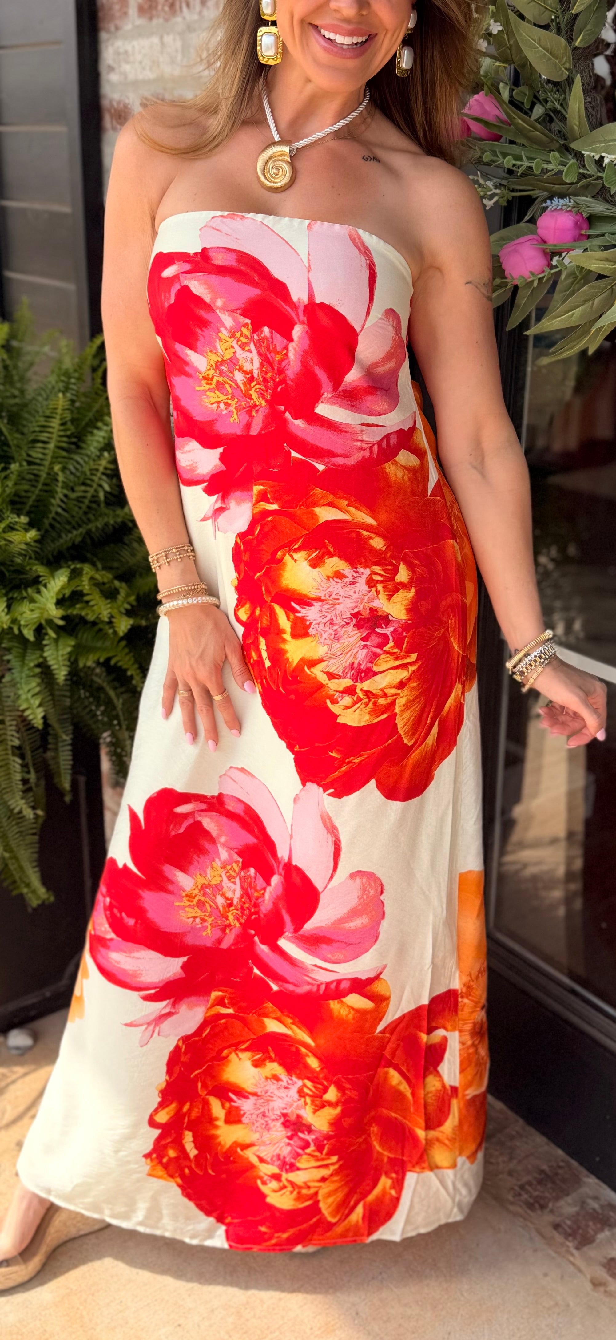 Summer Breeze Tie-back Strapless Maxi