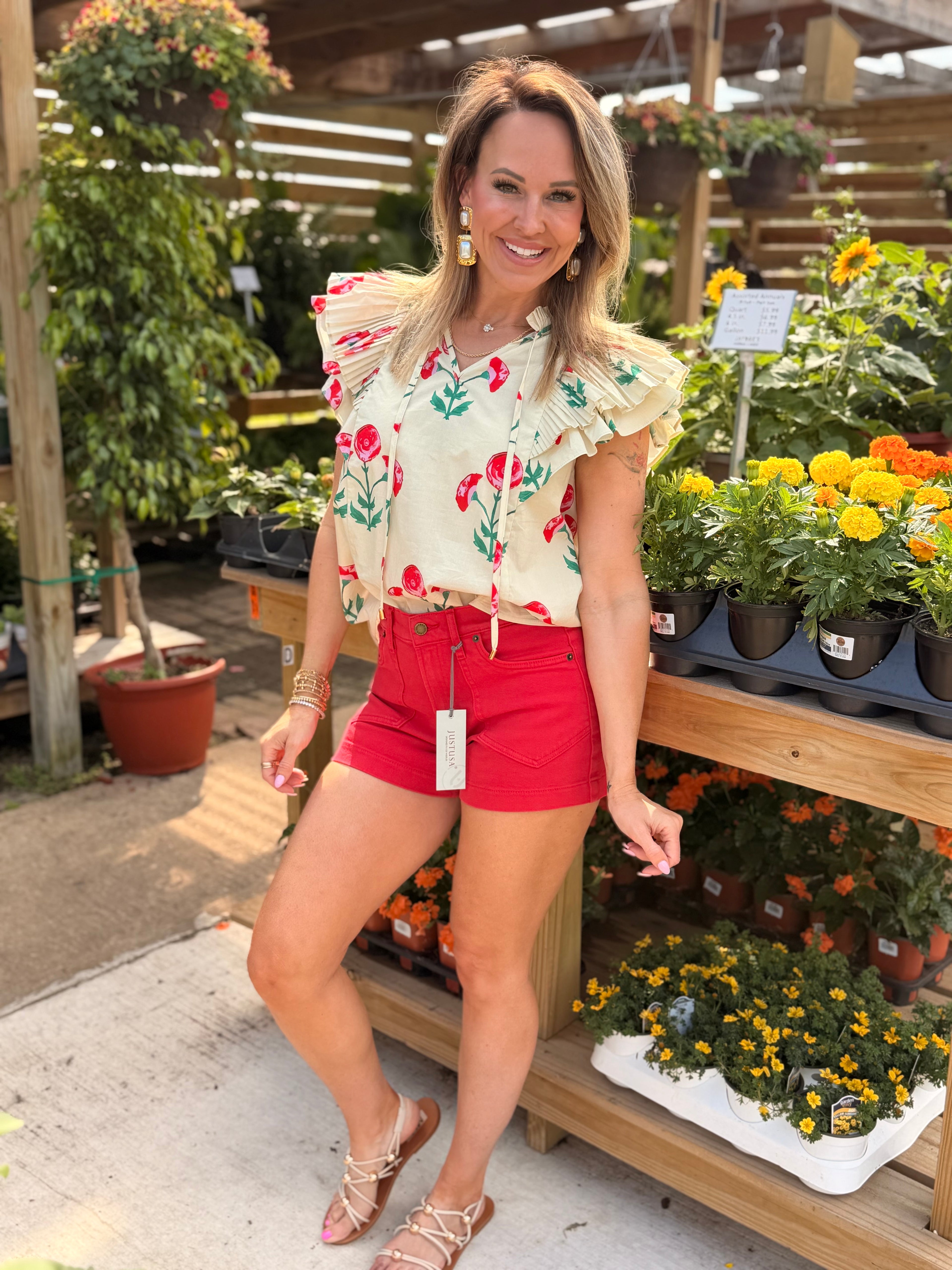Peony Please Flutter Sleeve Blouse
