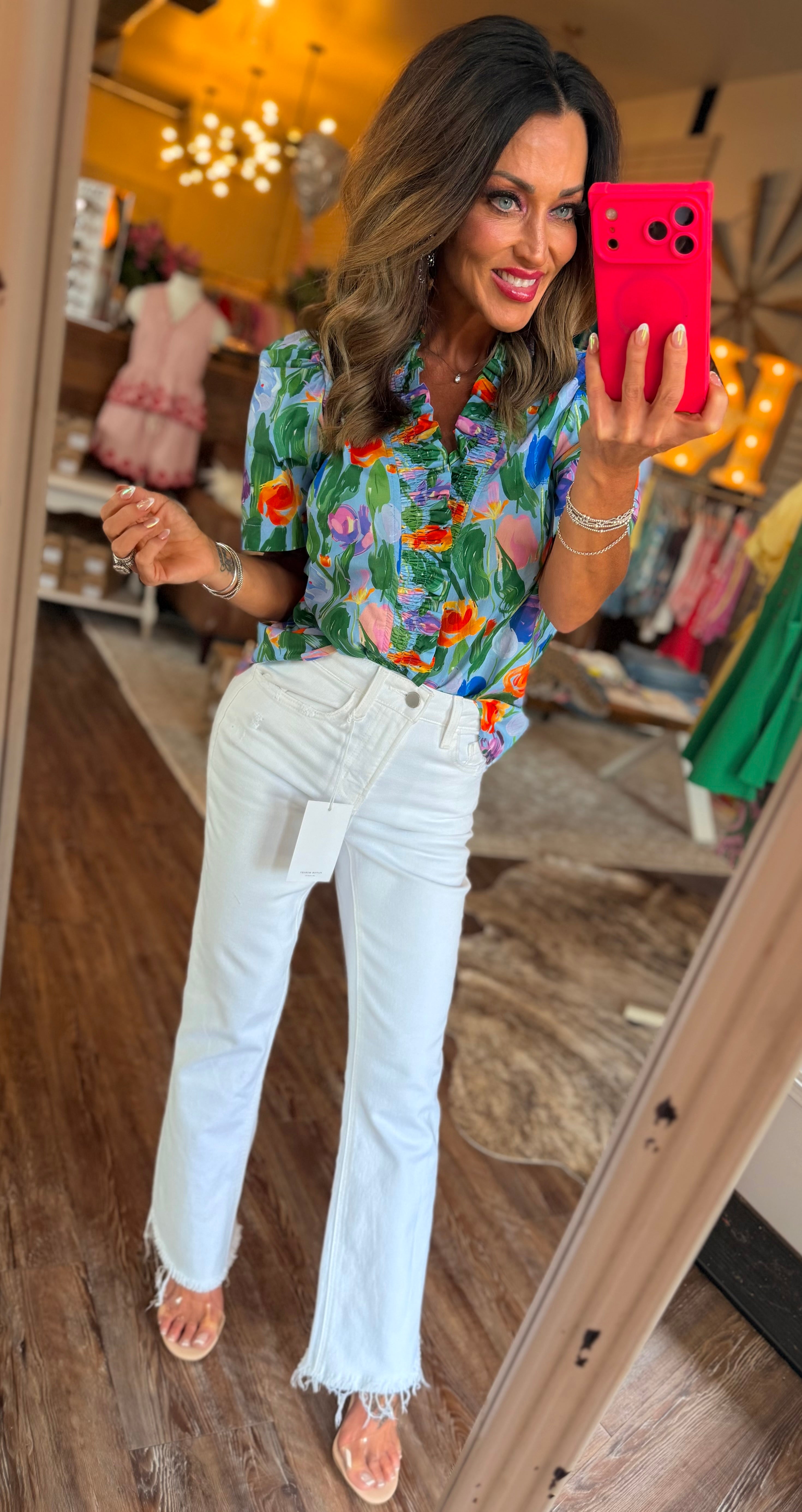 Summer Garden Ruffle Blouse