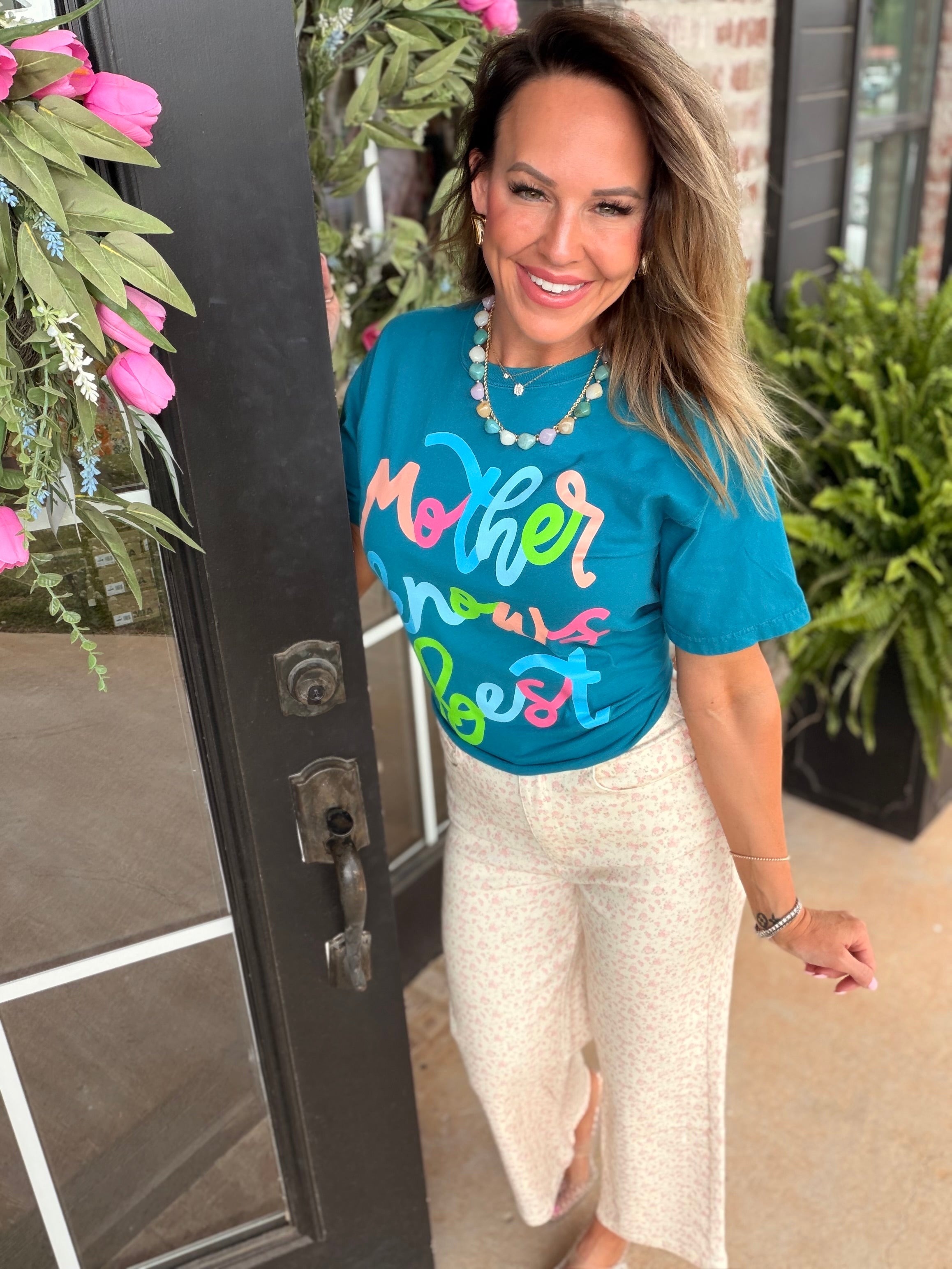 Ditsy Floral Crop Pant in Pink