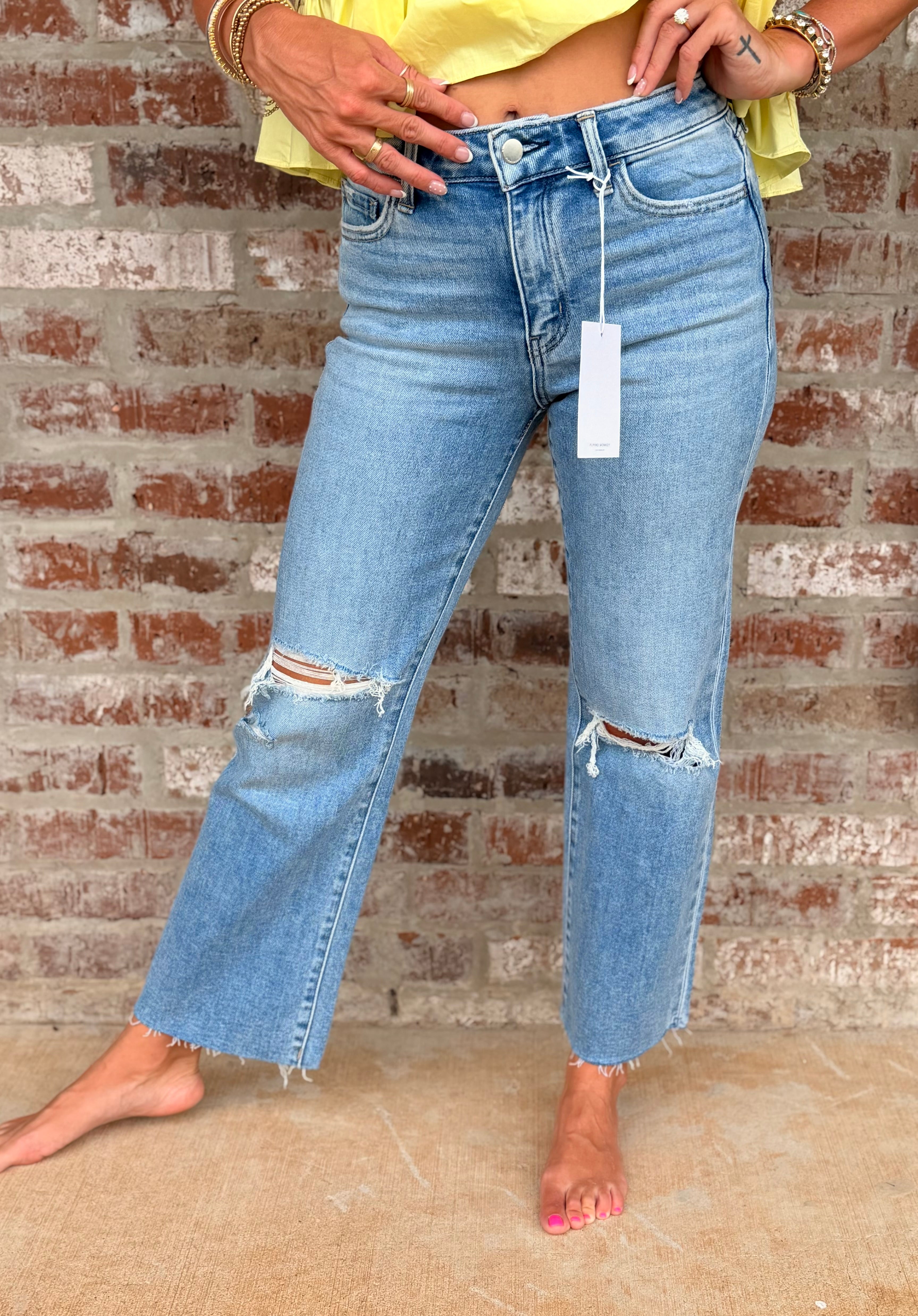 Flying Monkey Slim Wide Crop Denim