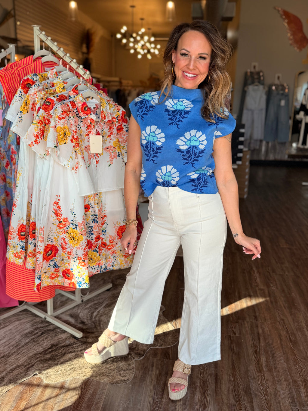 Flower of the Sea Top in Blue
