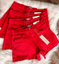 Just USA Denim Red Shorts