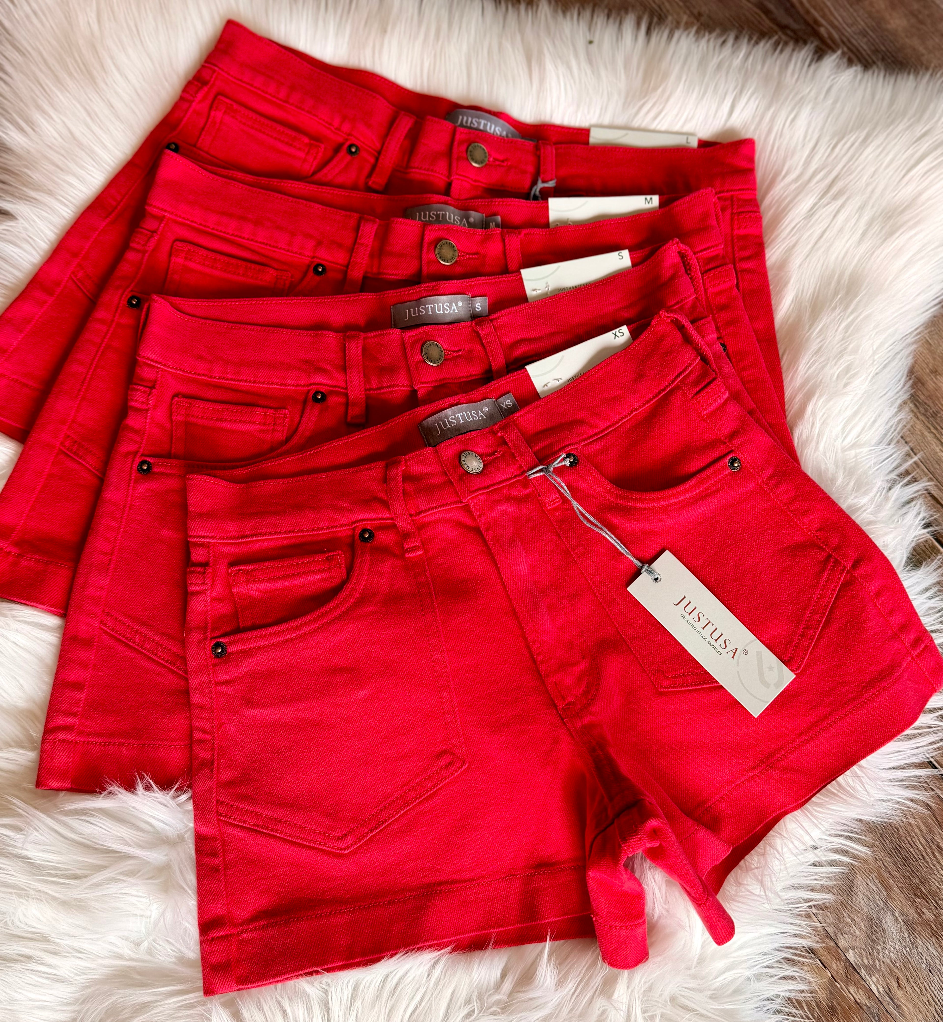 Just USA Denim Red Shorts