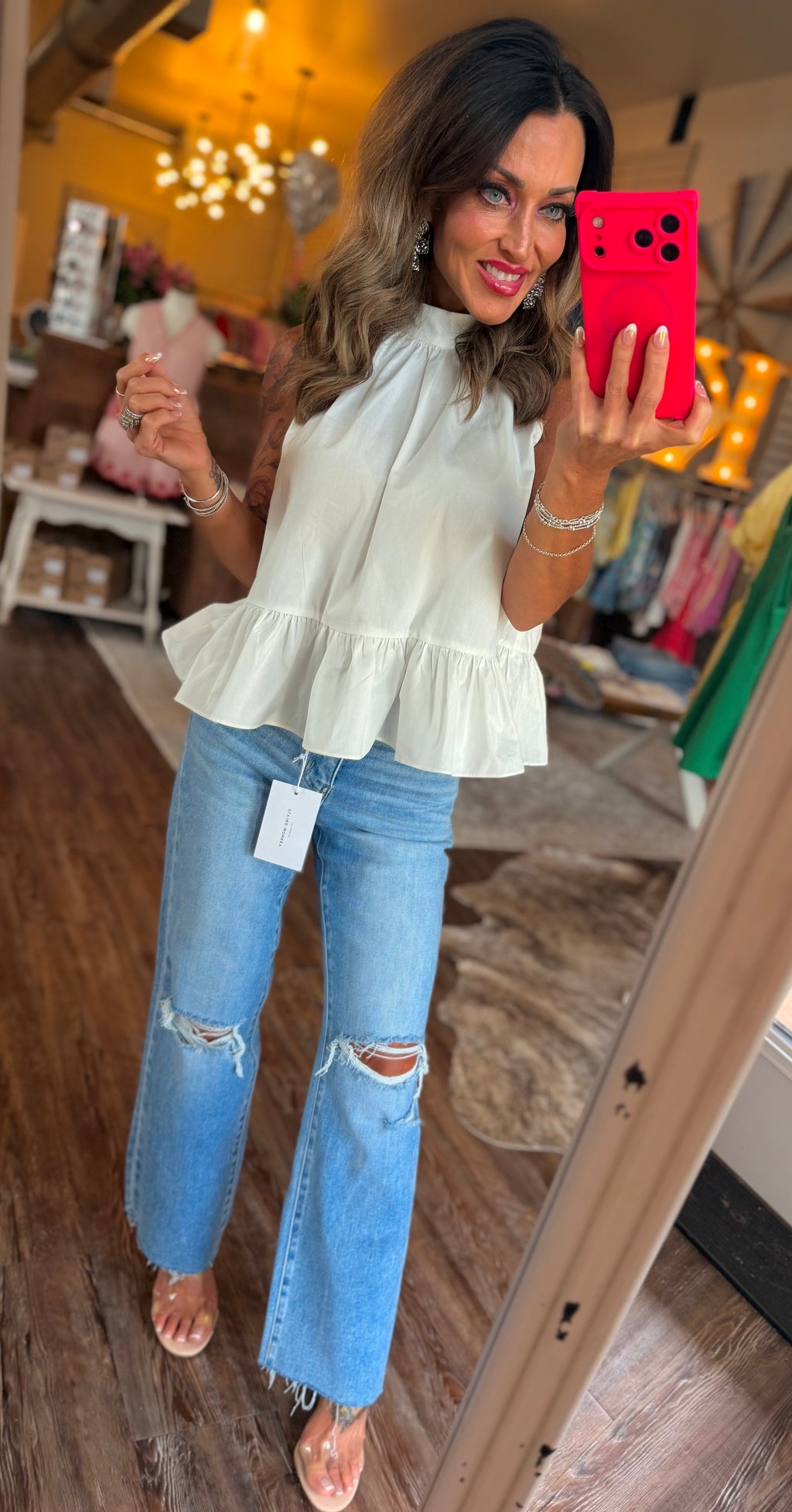 Halter Baby Doll Blouse in White