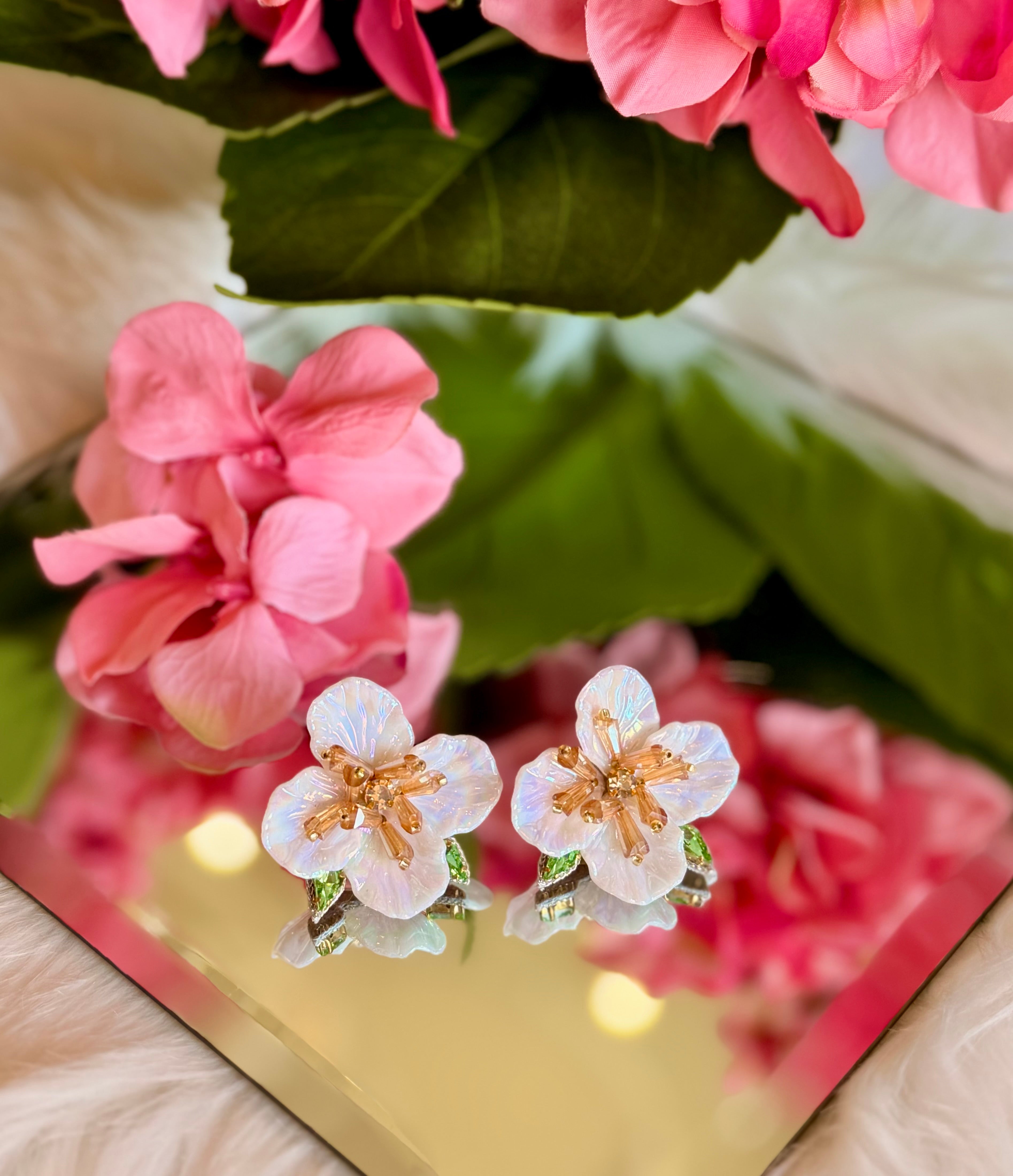 Sweet Magnolia Post Back Earrings
