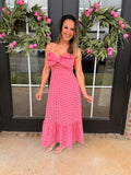 THML Gingham Bow Midi in Red