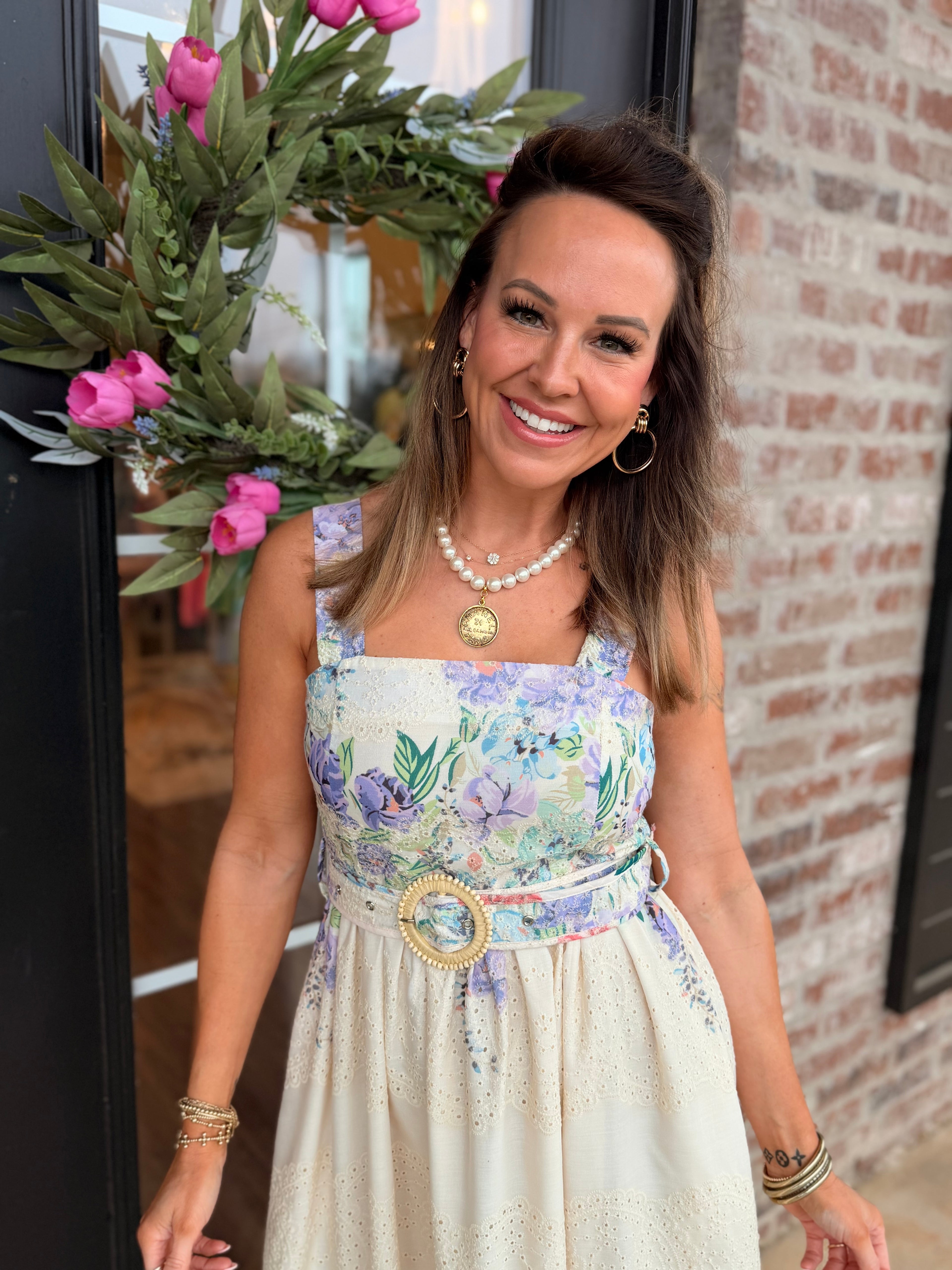 Spring Easy Belted Midi Dress