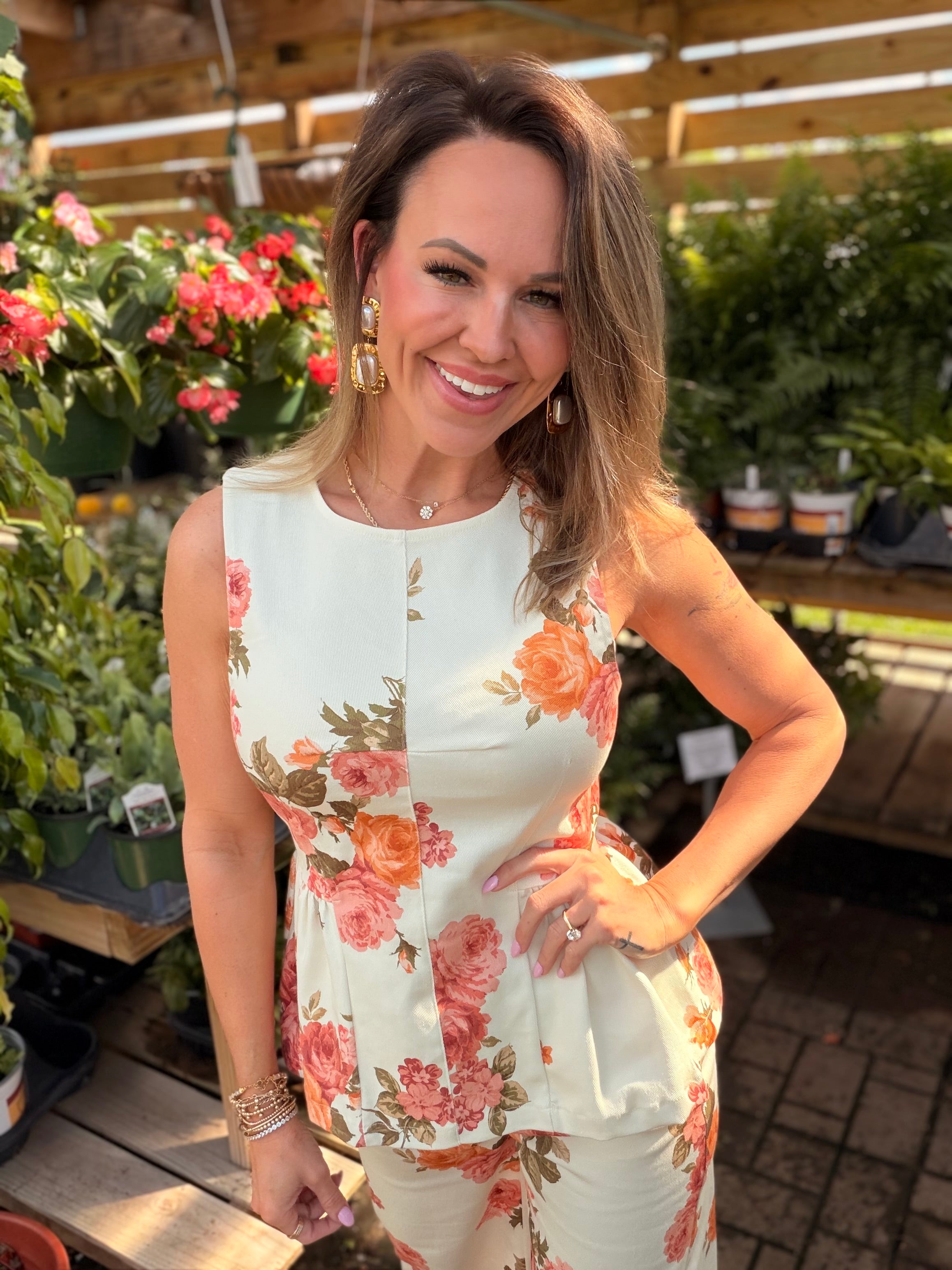 Spring is Here Peplum Pant Set