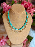Turquoise Gold Chain Necklace