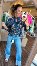 Blue Floral Top