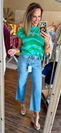 Green & Turquoise Stripe