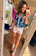 Navy Floral Sweater