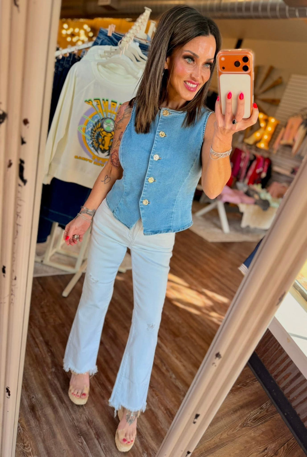 Denim Vest Top