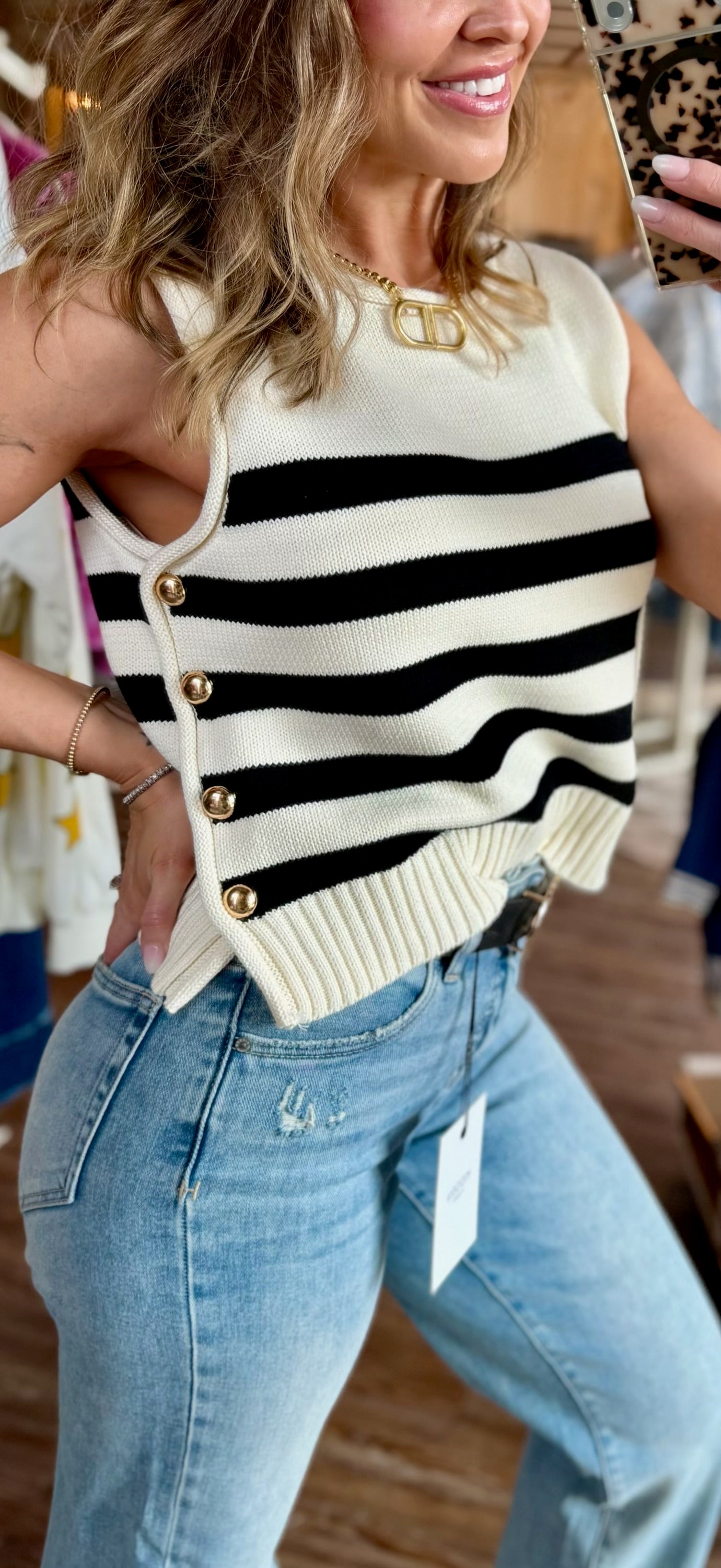 Black & White Stripe Top
